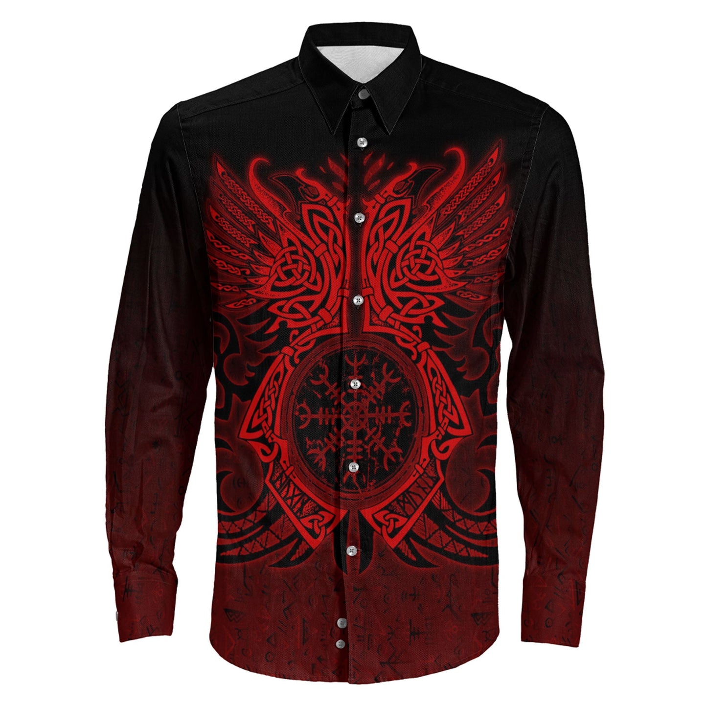 Two Raven Cletic Red Long Sleeve Button Shirt