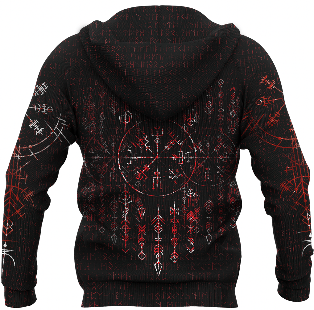 Vegvisir Dark Runic Grunge Blood