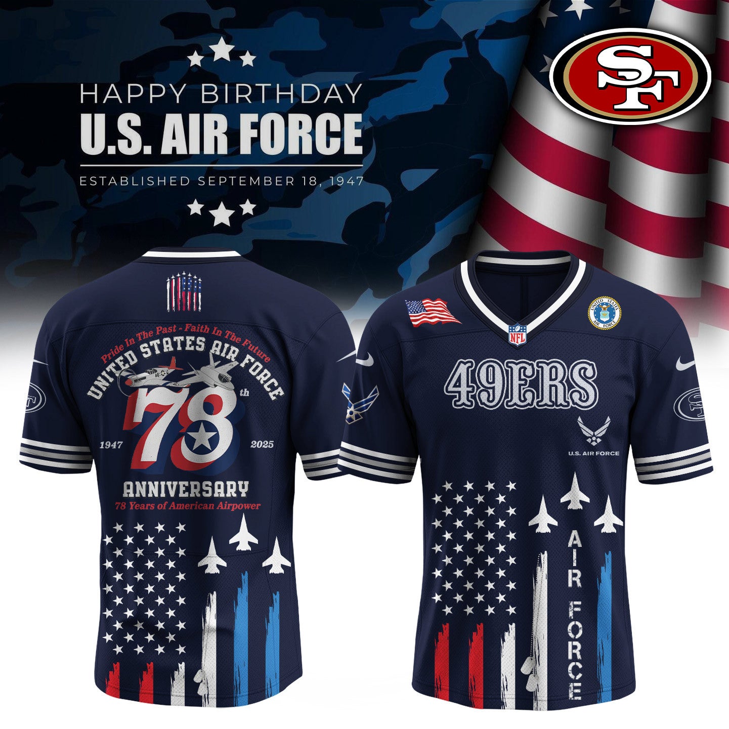 Football x U.S. Air Force Birthday Jersey Limited Edition