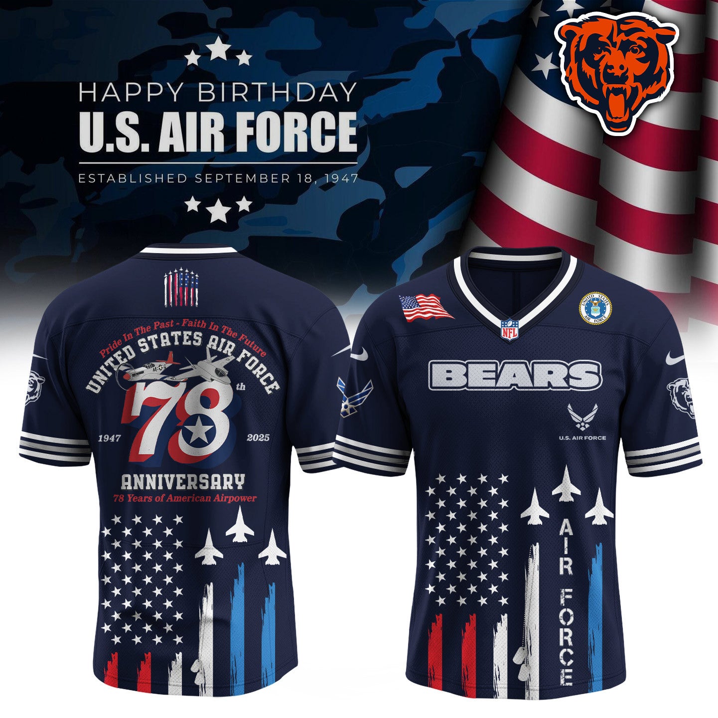 Football x U.S. Air Force Birthday Jersey Limited Edition