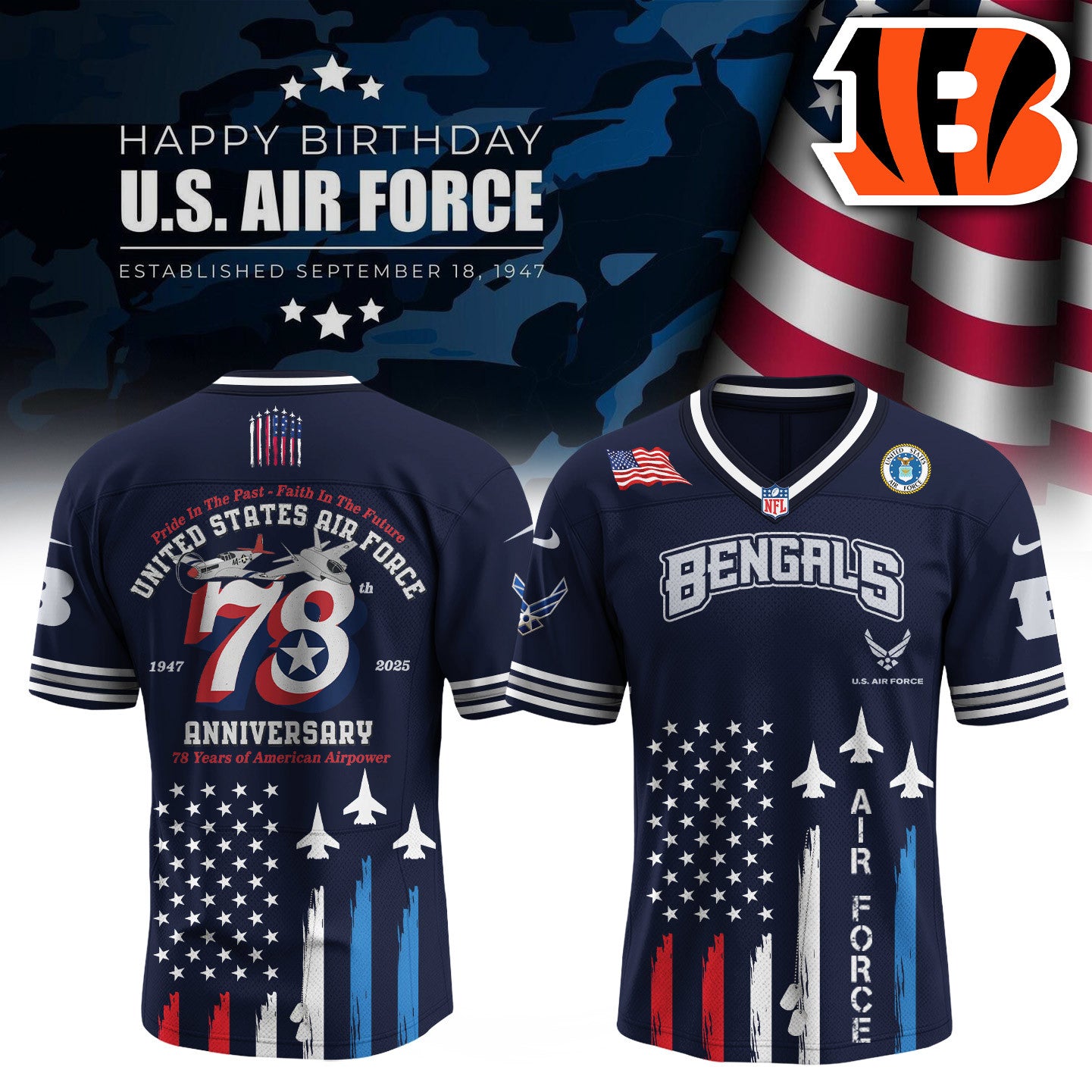 Football x U.S. Air Force Birthday Jersey Limited Edition