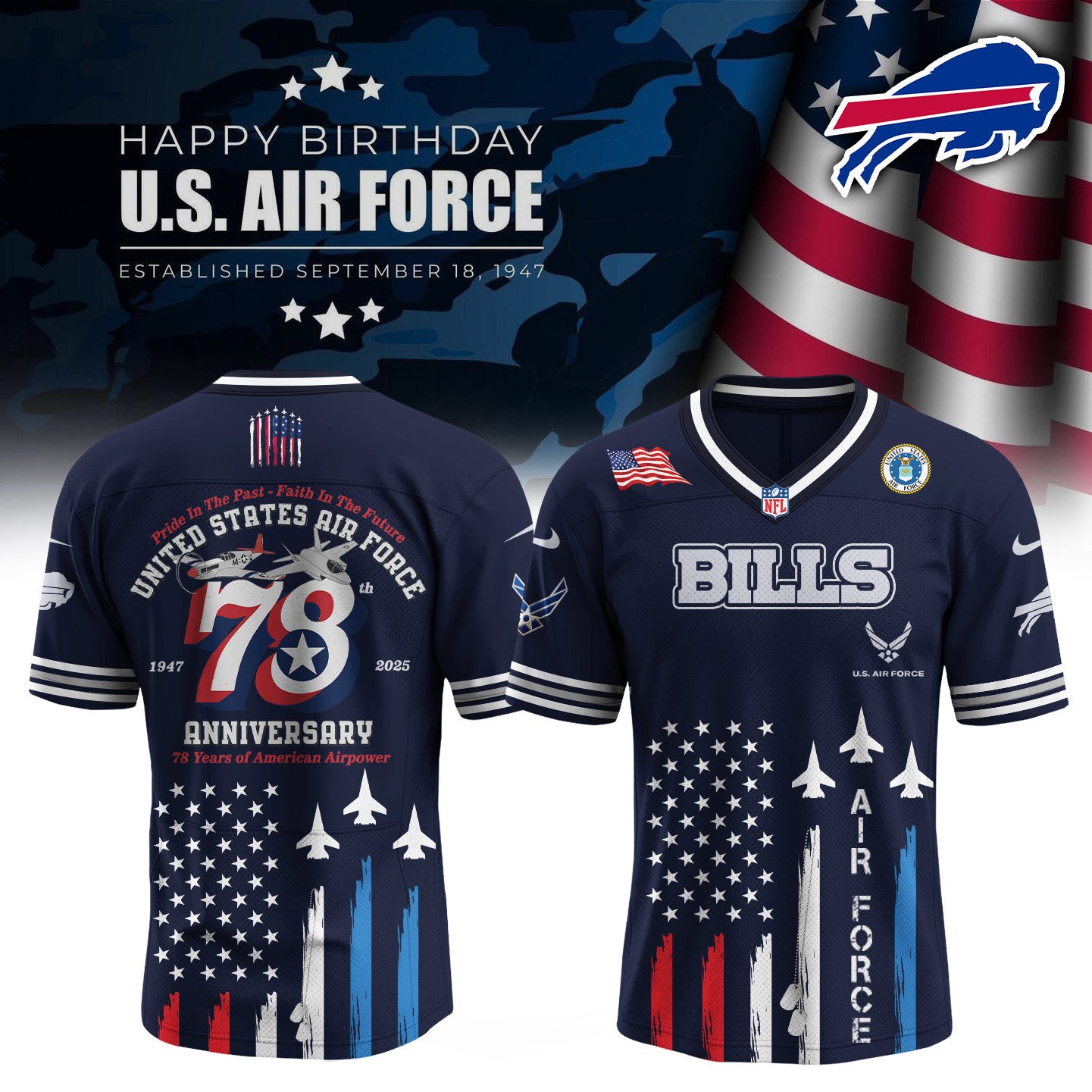 Football x U.S. Air Force Birthday Jersey Limited Edition