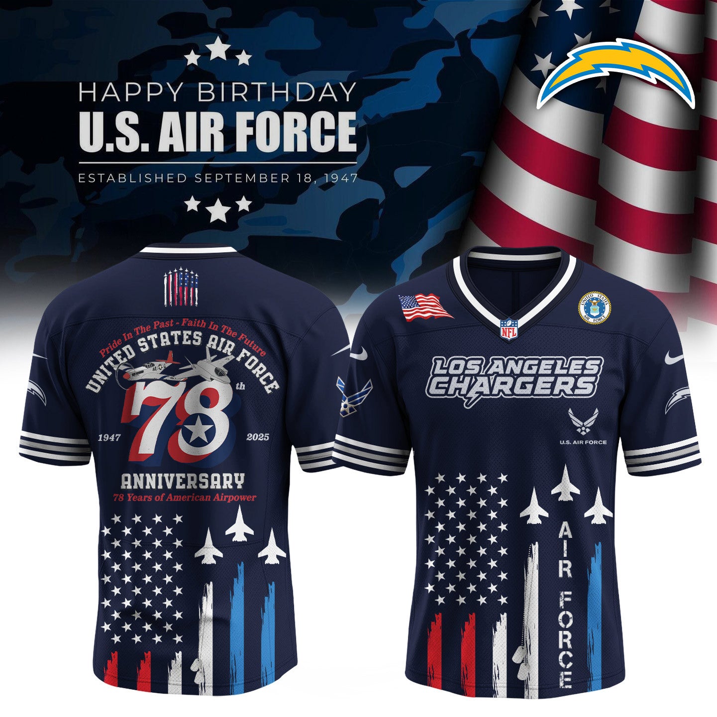 Football x U.S. Air Force Birthday Jersey Limited Edition