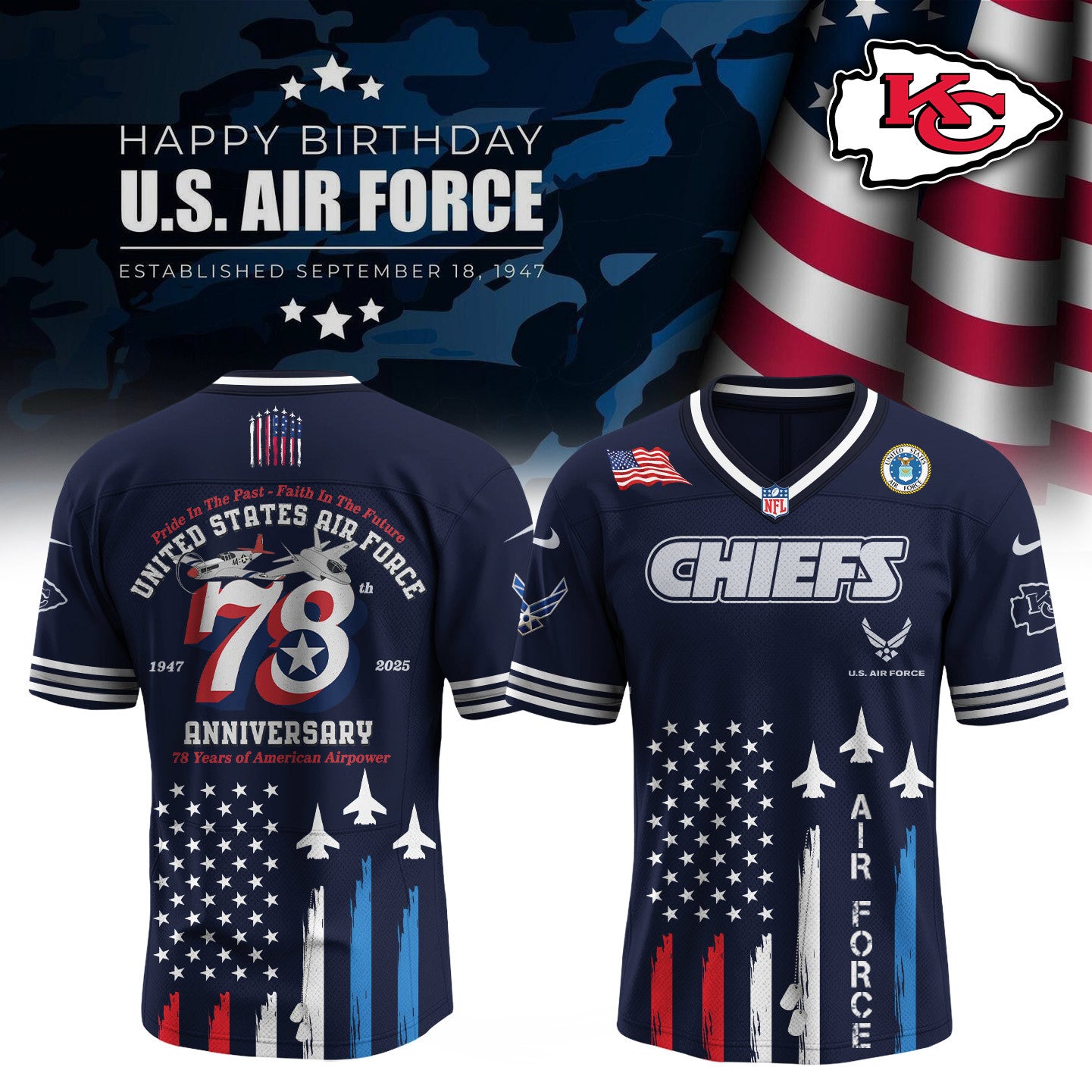 Football x U.S. Air Force Birthday Jersey Limited Edition