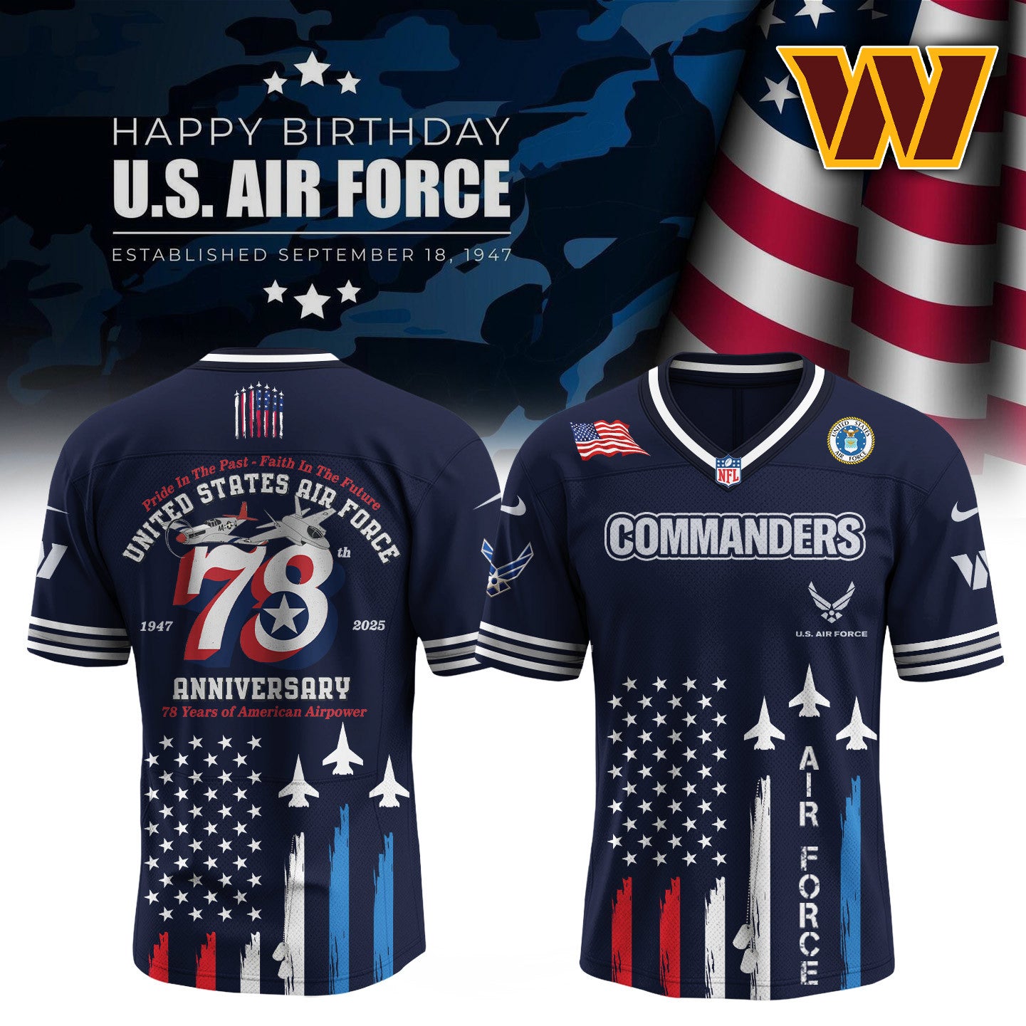 Football x U.S. Air Force Birthday Jersey Limited Edition