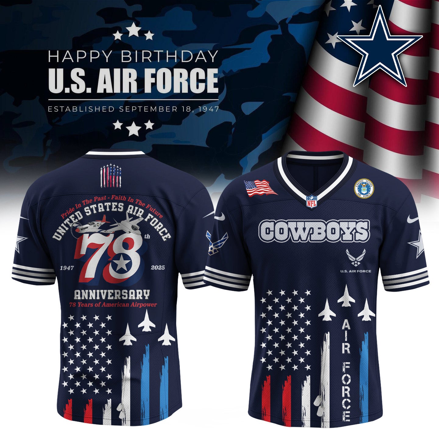 Football x U.S. Air Force Birthday Jersey Limited Edition