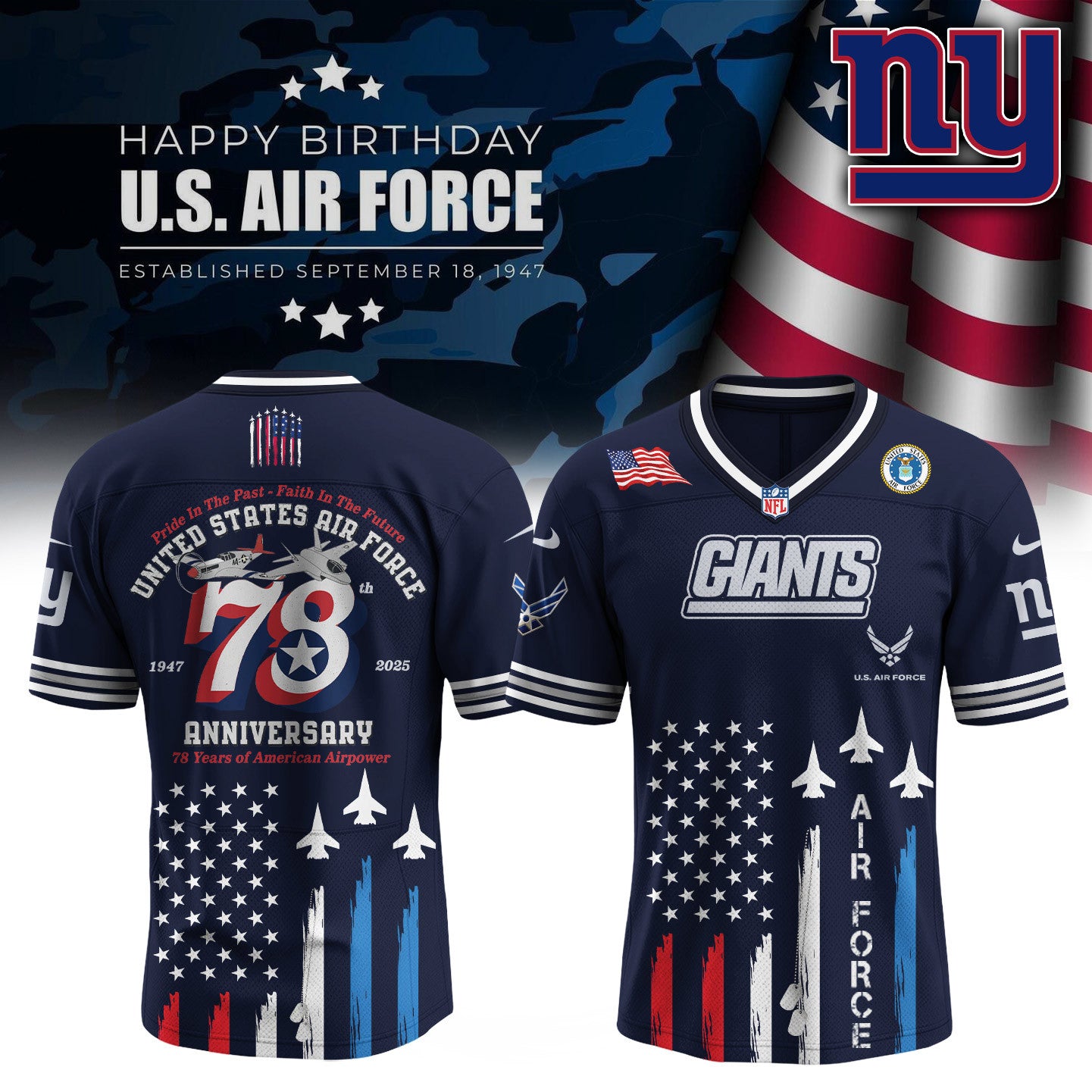 Football x U.S. Air Force Birthday Jersey Limited Edition