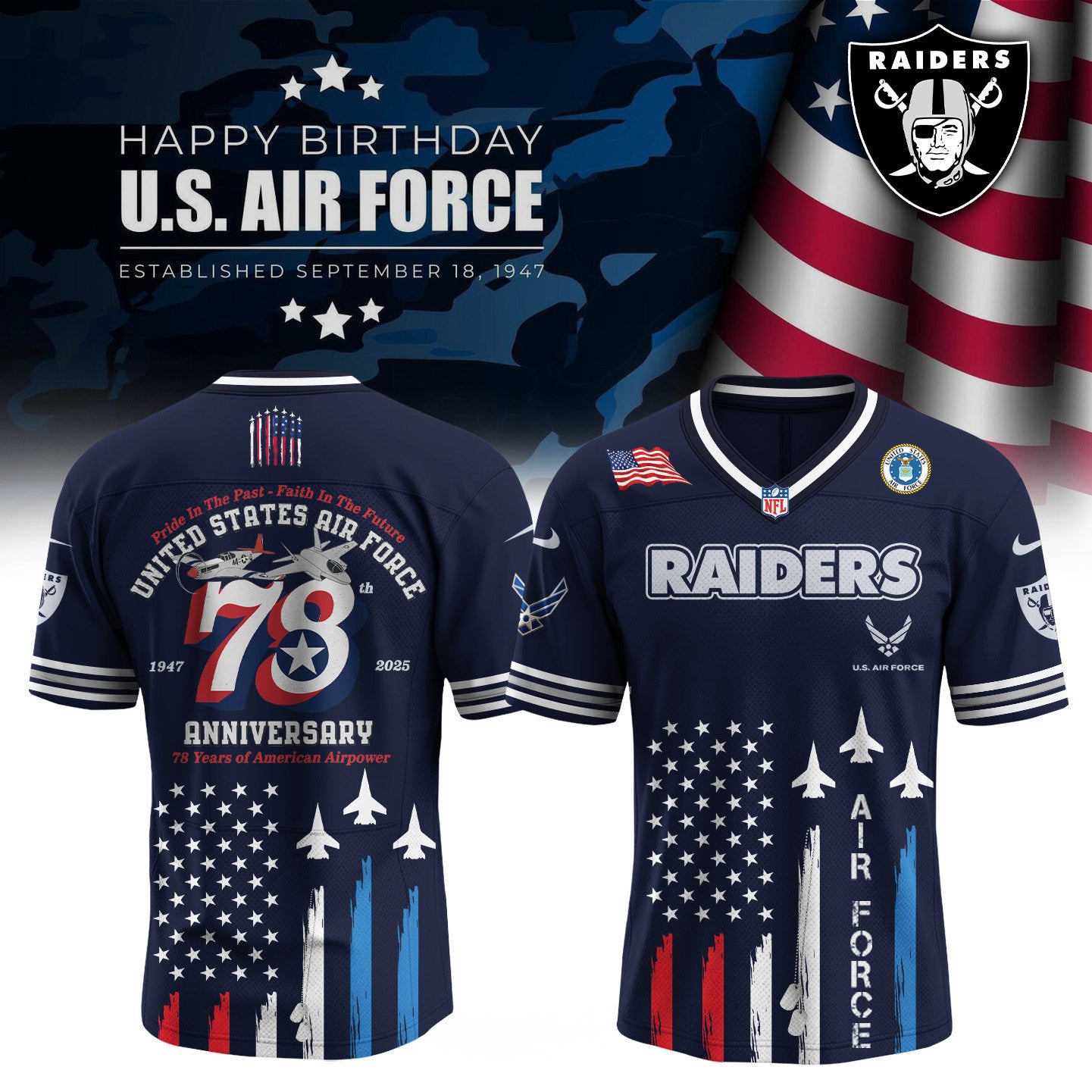Football x U.S. Air Force Birthday Jersey Limited Edition