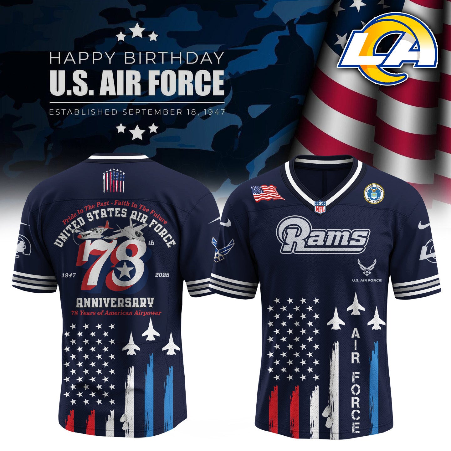 Football x U.S. Air Force Birthday Jersey Limited Edition