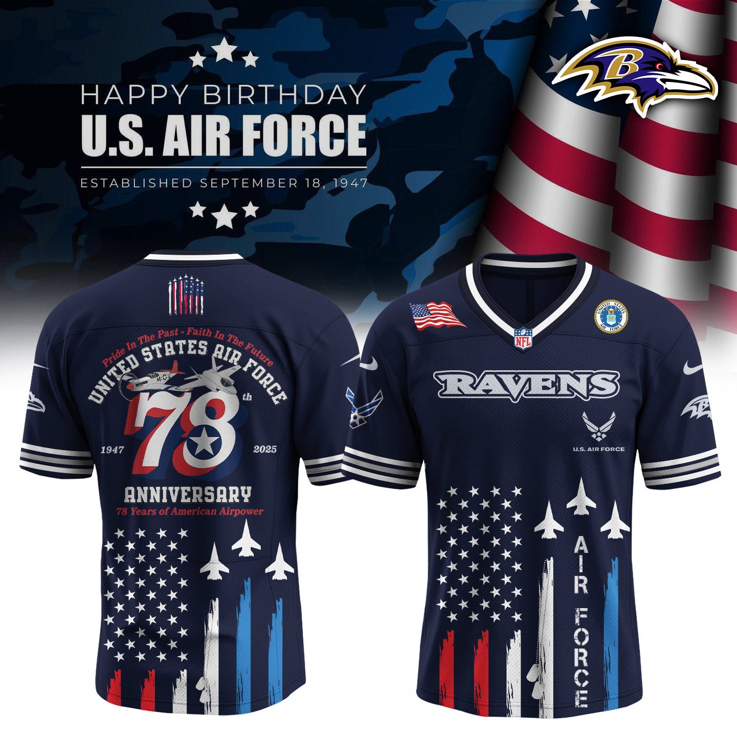 Football x U.S. Air Force Birthday Jersey Limited Edition