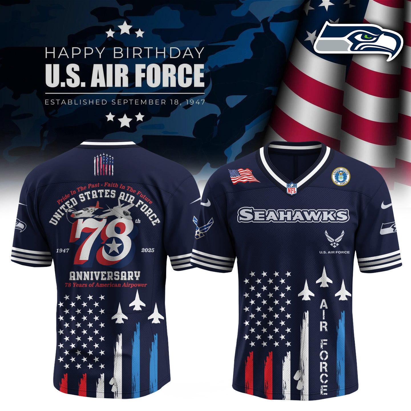 Football x U.S. Air Force Birthday Jersey Limited Edition