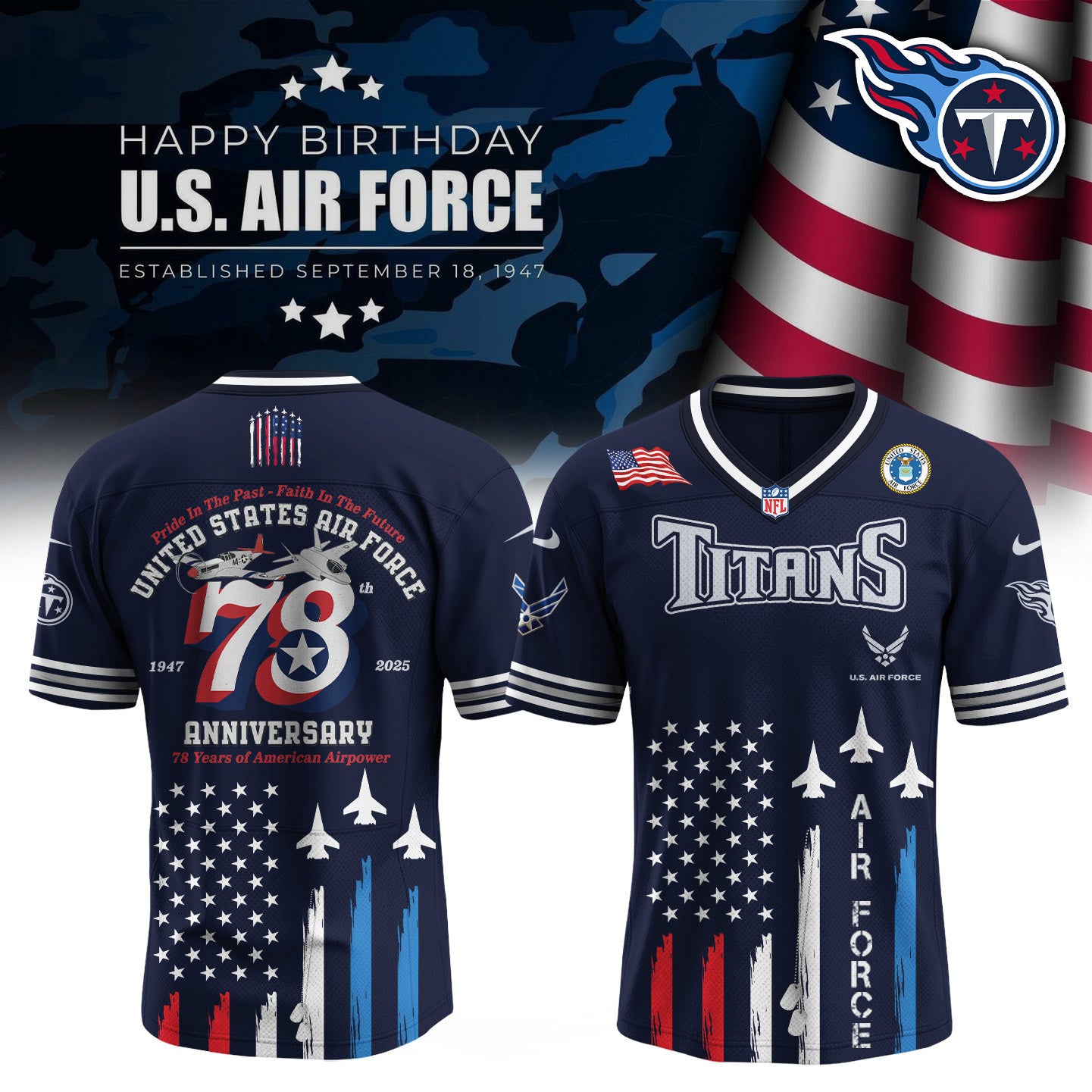 Football x U.S. Air Force Birthday Jersey Limited Edition