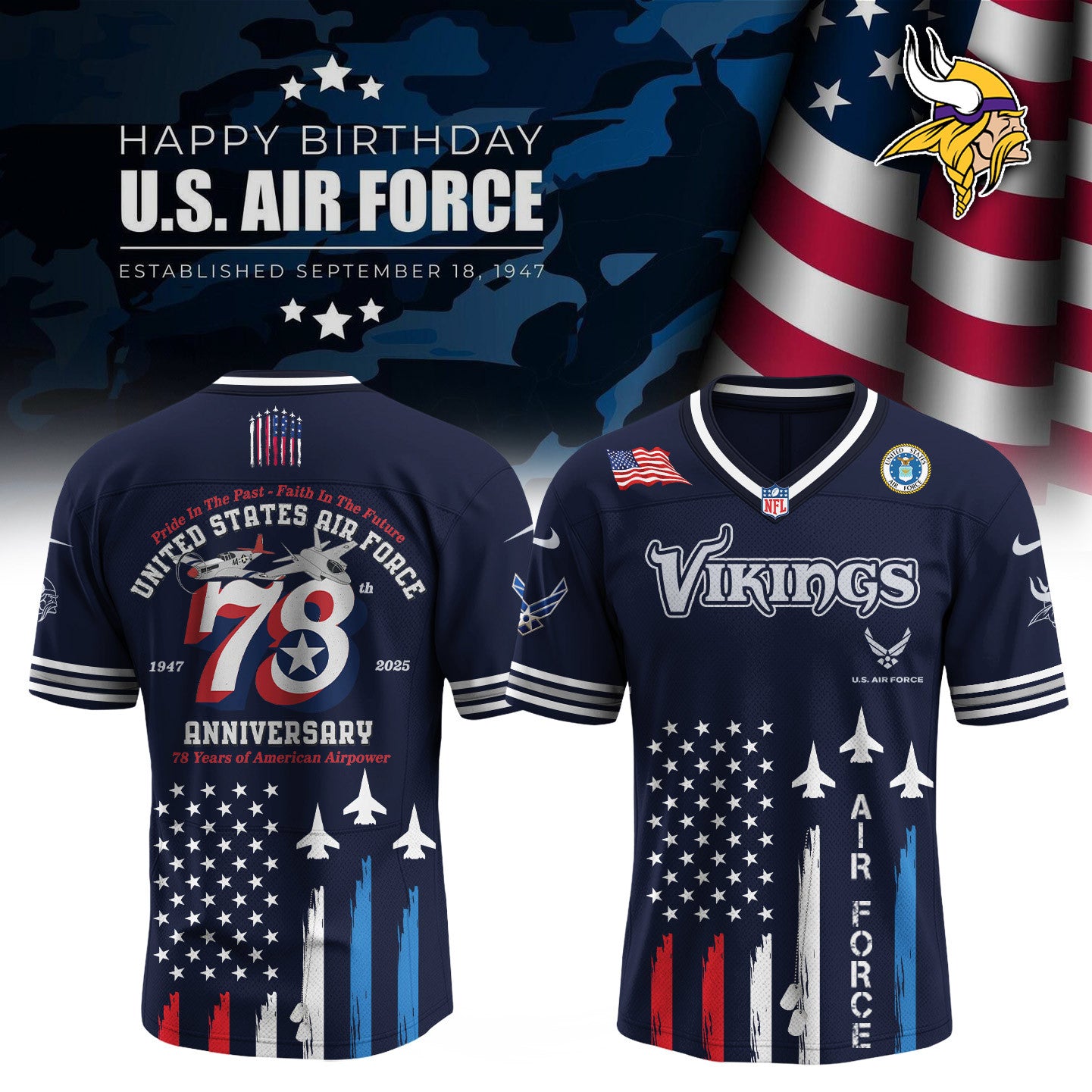 Football x U.S. Air Force Birthday Jersey Limited Edition