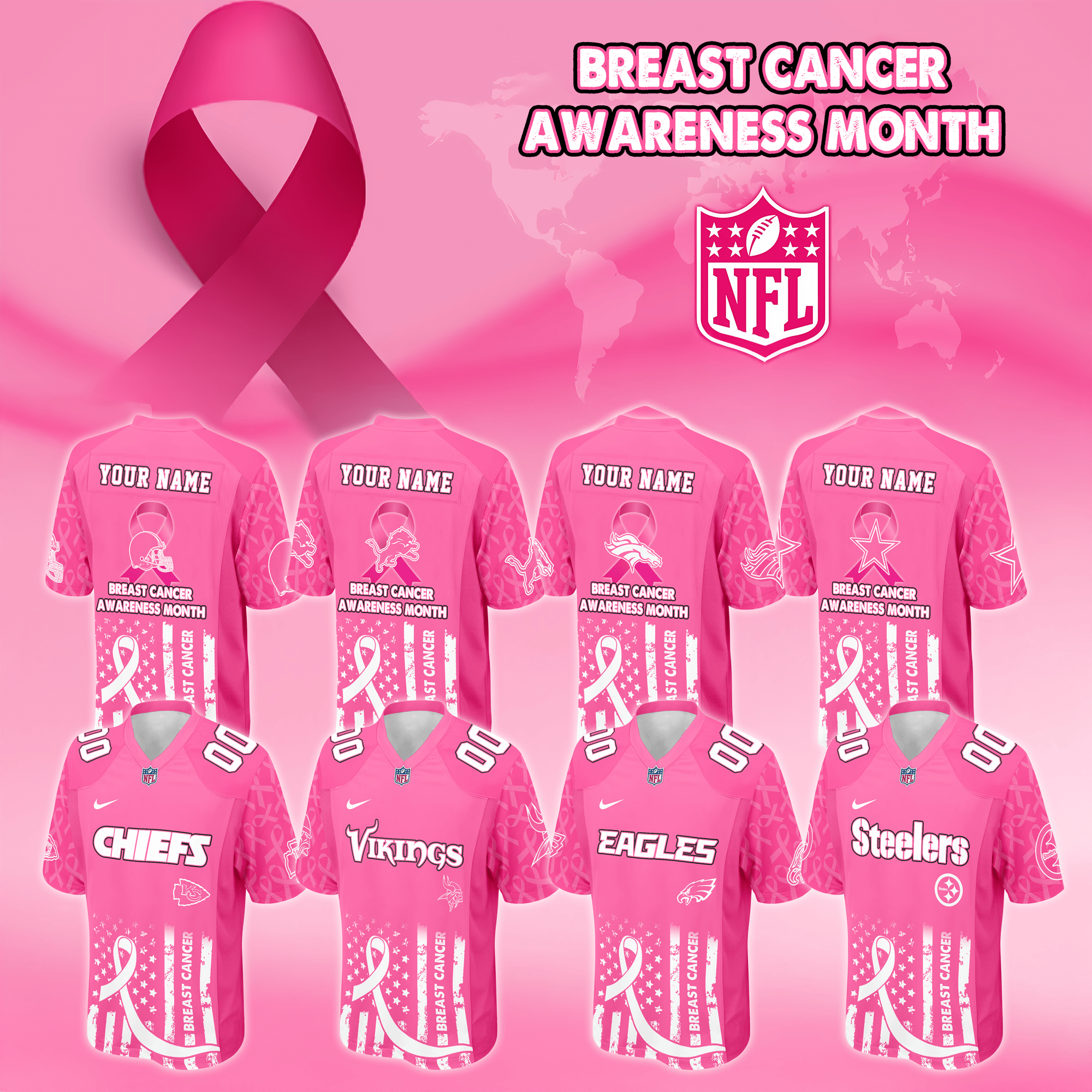 NFL Breast Cancer Awareness Football Jersey Editions Limited 2025