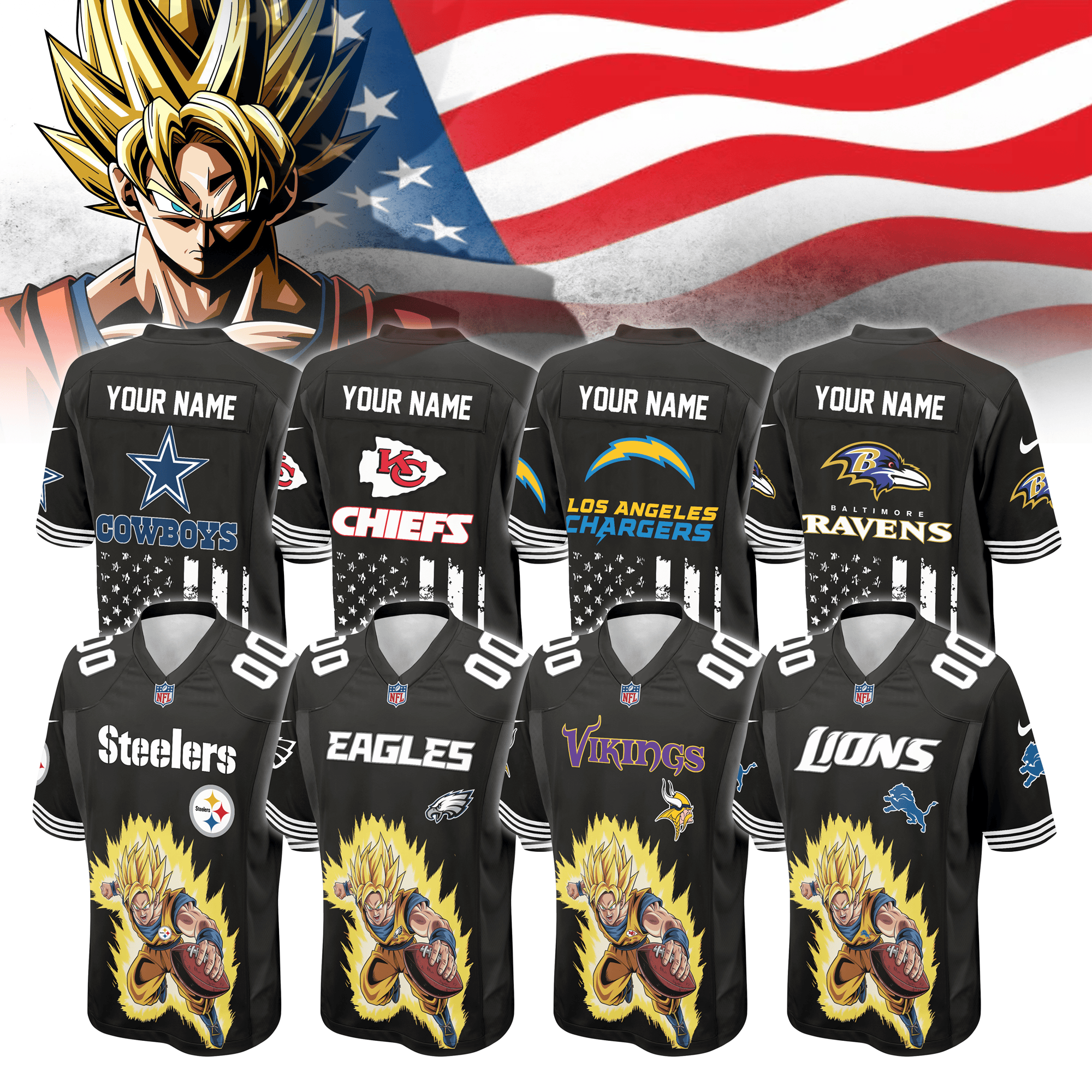 NFL x Goku DBZ Football Jersey Editions Limited 2025