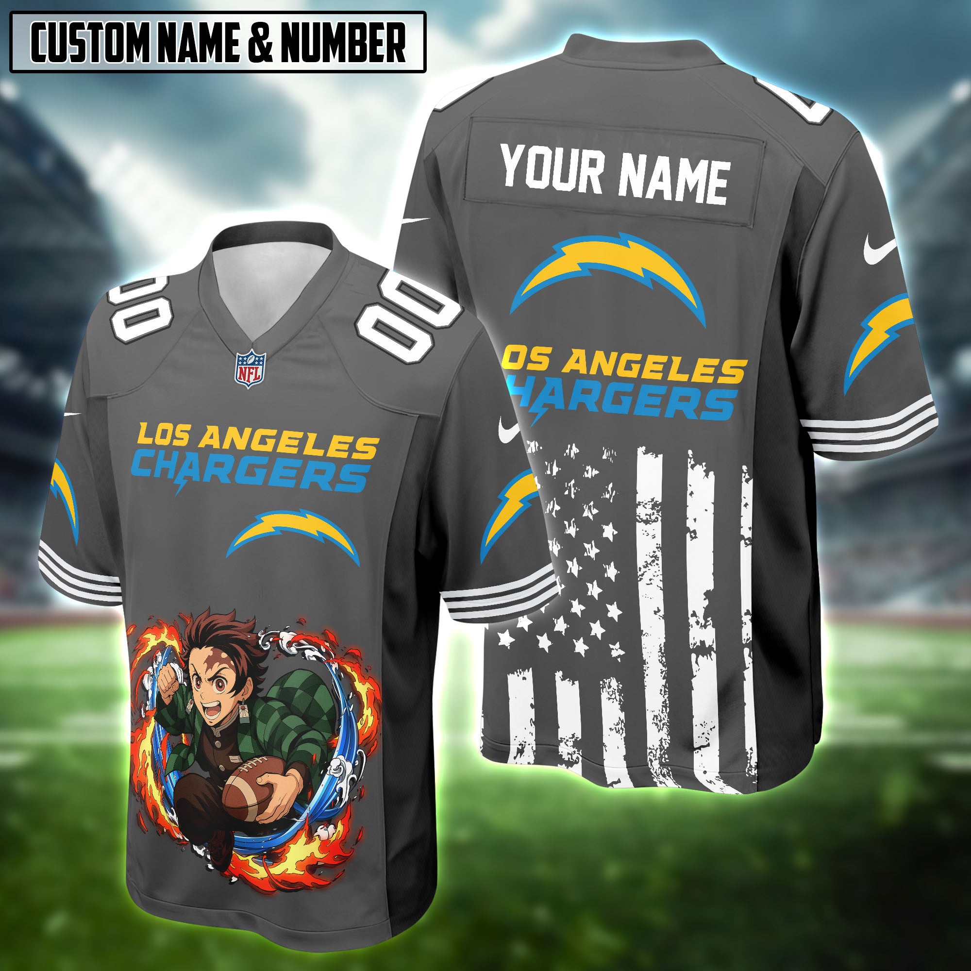 NFL x Demon Slayer Kamado Tanjiro Football Jersey Editions Limited 2025
