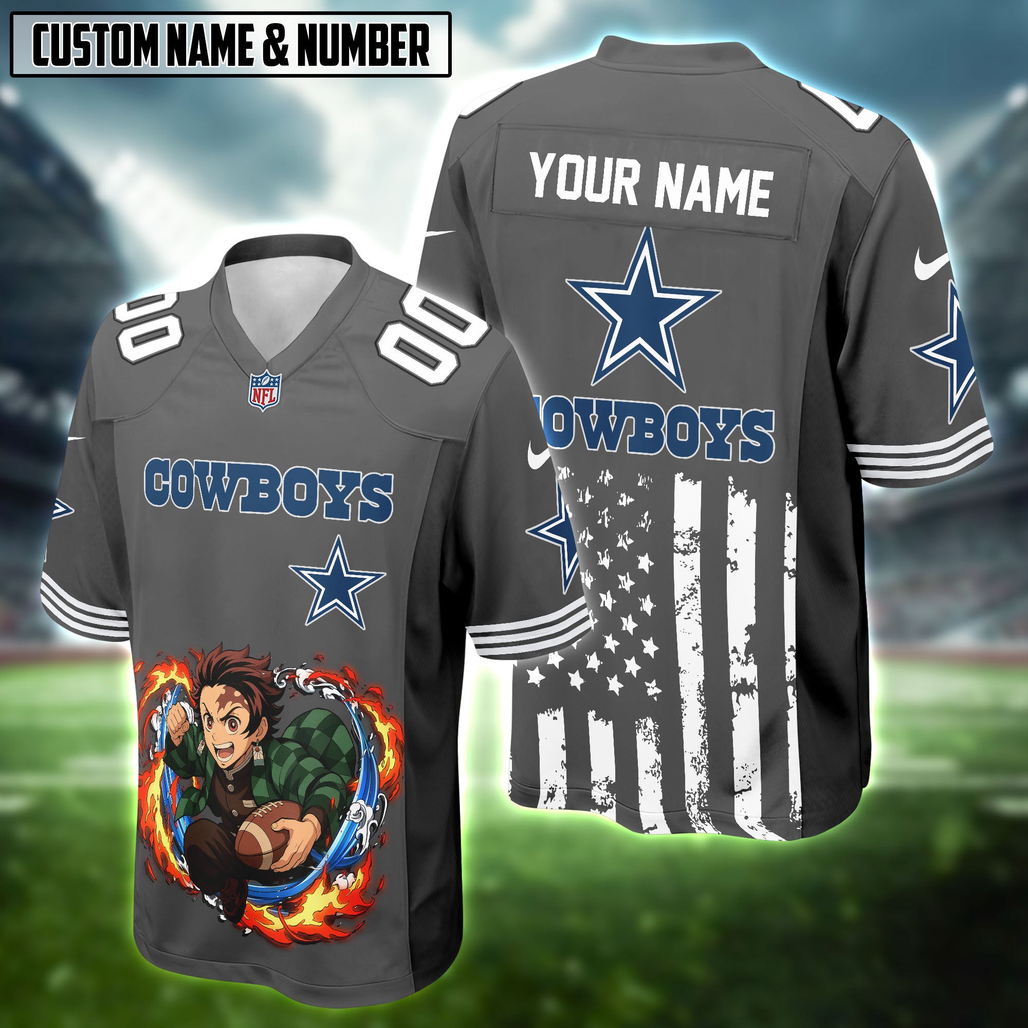NFL x Demon Slayer Kamado Tanjiro Football Jersey Editions Limited 2025