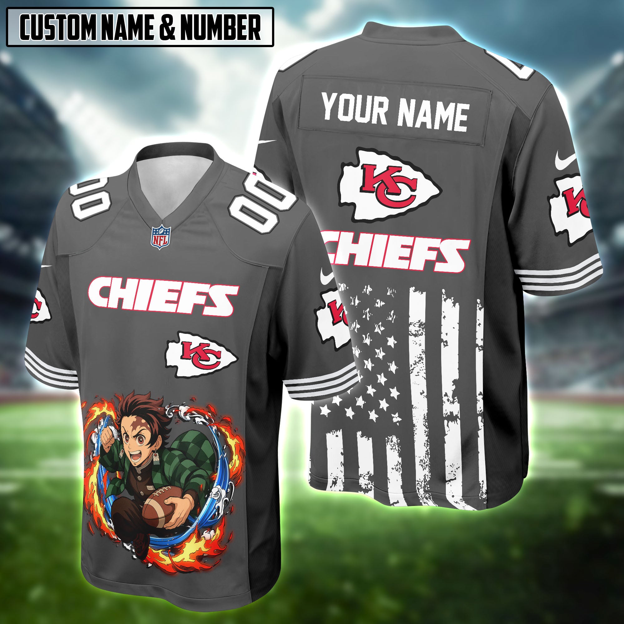 NFL x Demon Slayer Kamado Tanjiro Football Jersey Editions Limited 2025
