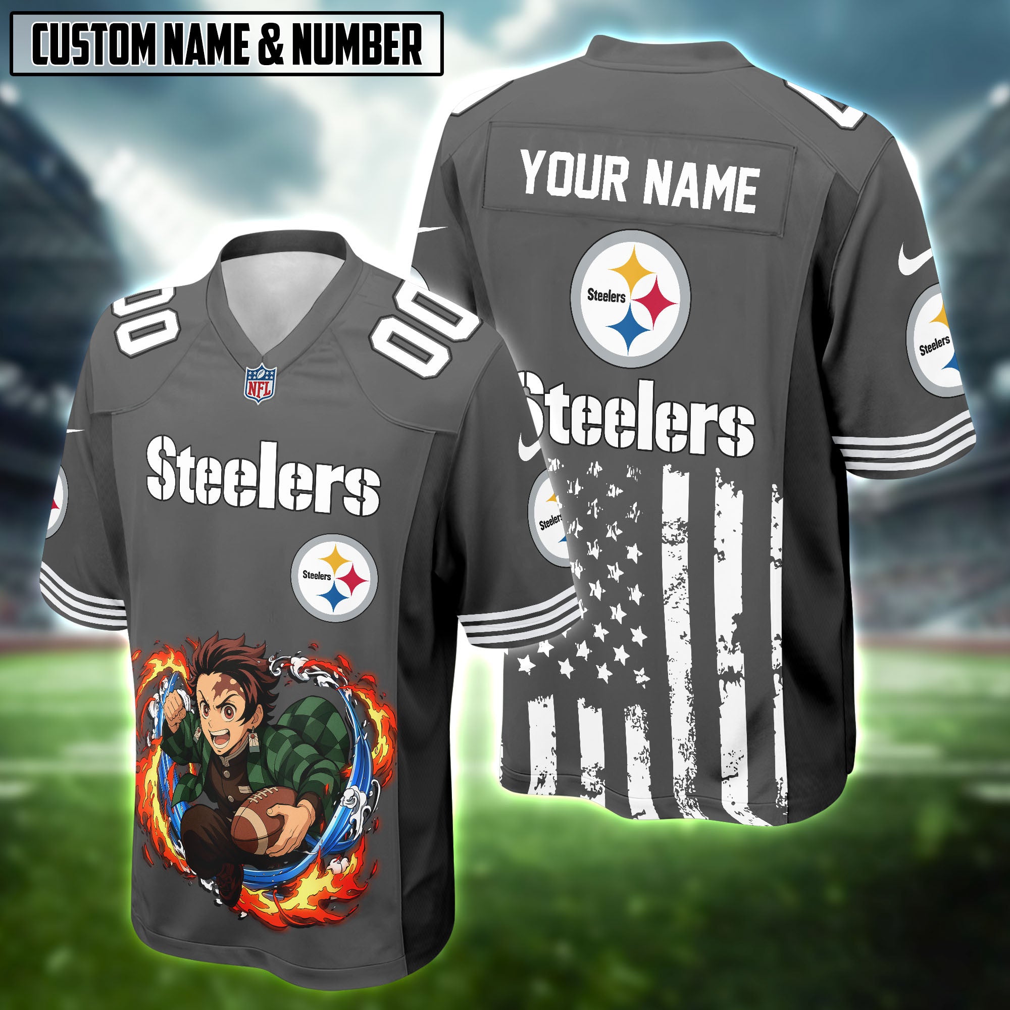 NFL x Demon Slayer Kamado Tanjiro Football Jersey Editions Limited 2025