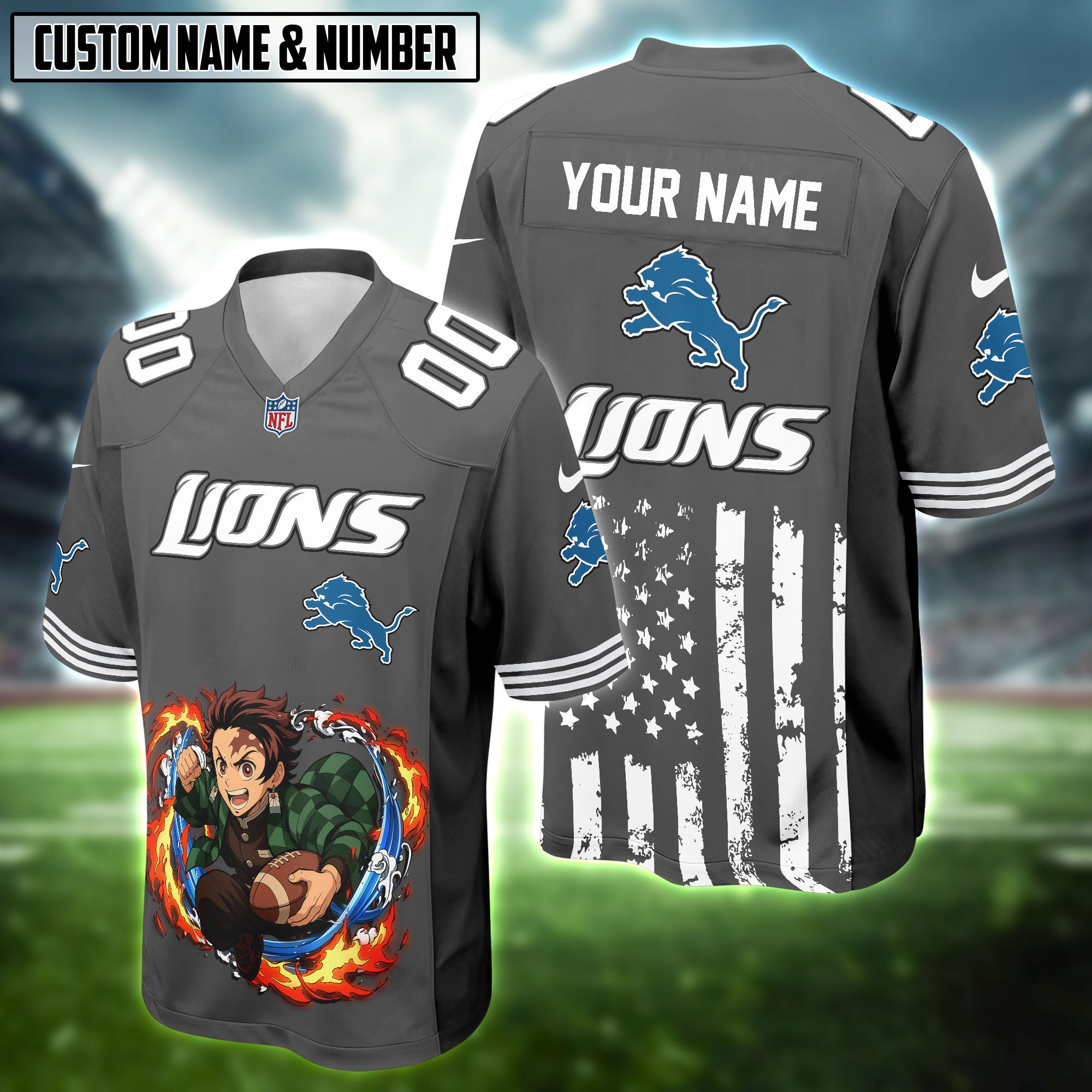 NFL x Demon Slayer Kamado Tanjiro Football Jersey Editions Limited 2025