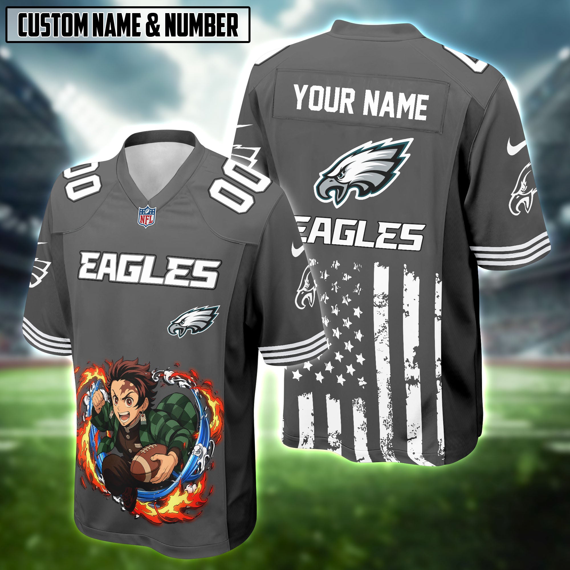 NFL x Demon Slayer Kamado Tanjiro Football Jersey Editions Limited 2025