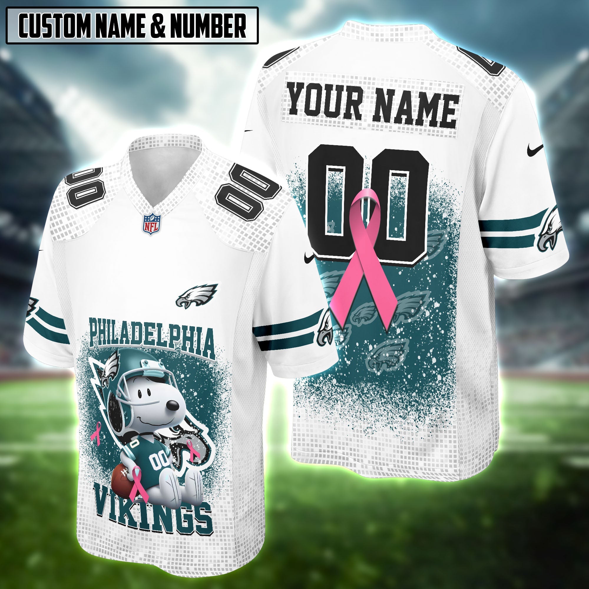 NFL X Snoopy Breast Cancer Awareness Football Jersey Editions Limited 2025