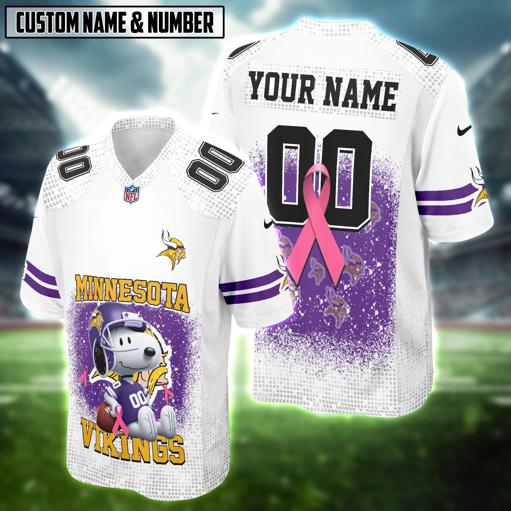 NFL X Snoopy Breast Cancer Awareness Football Jersey Editions Limited 2025