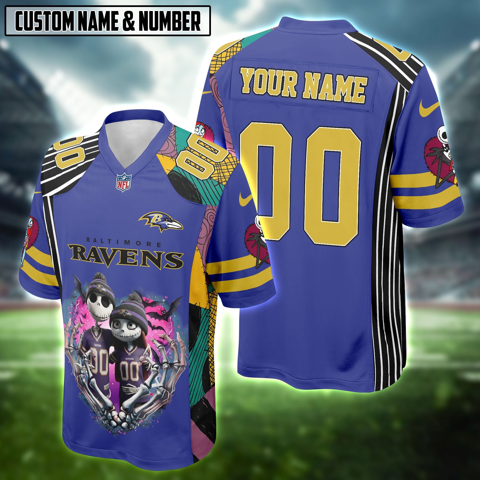 NFL X Jack&Sally The Nightmare Before Christmas Football Jersey Editions Limited 2025