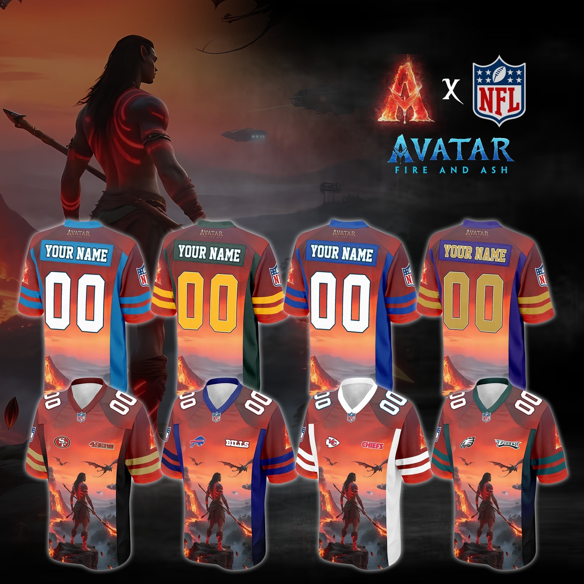 NFL X Avatar Fire And Ash 2025 Football Jersey Editions Limited 2025