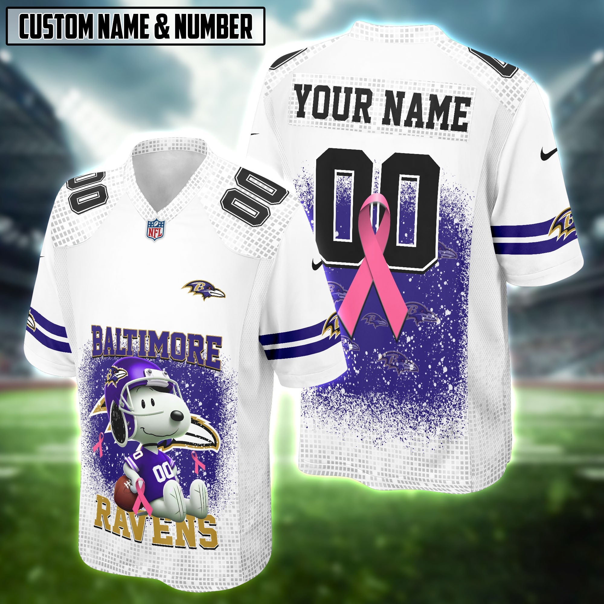 NFL X Snoopy Breast Cancer Awareness Football Jersey Editions Limited 2025