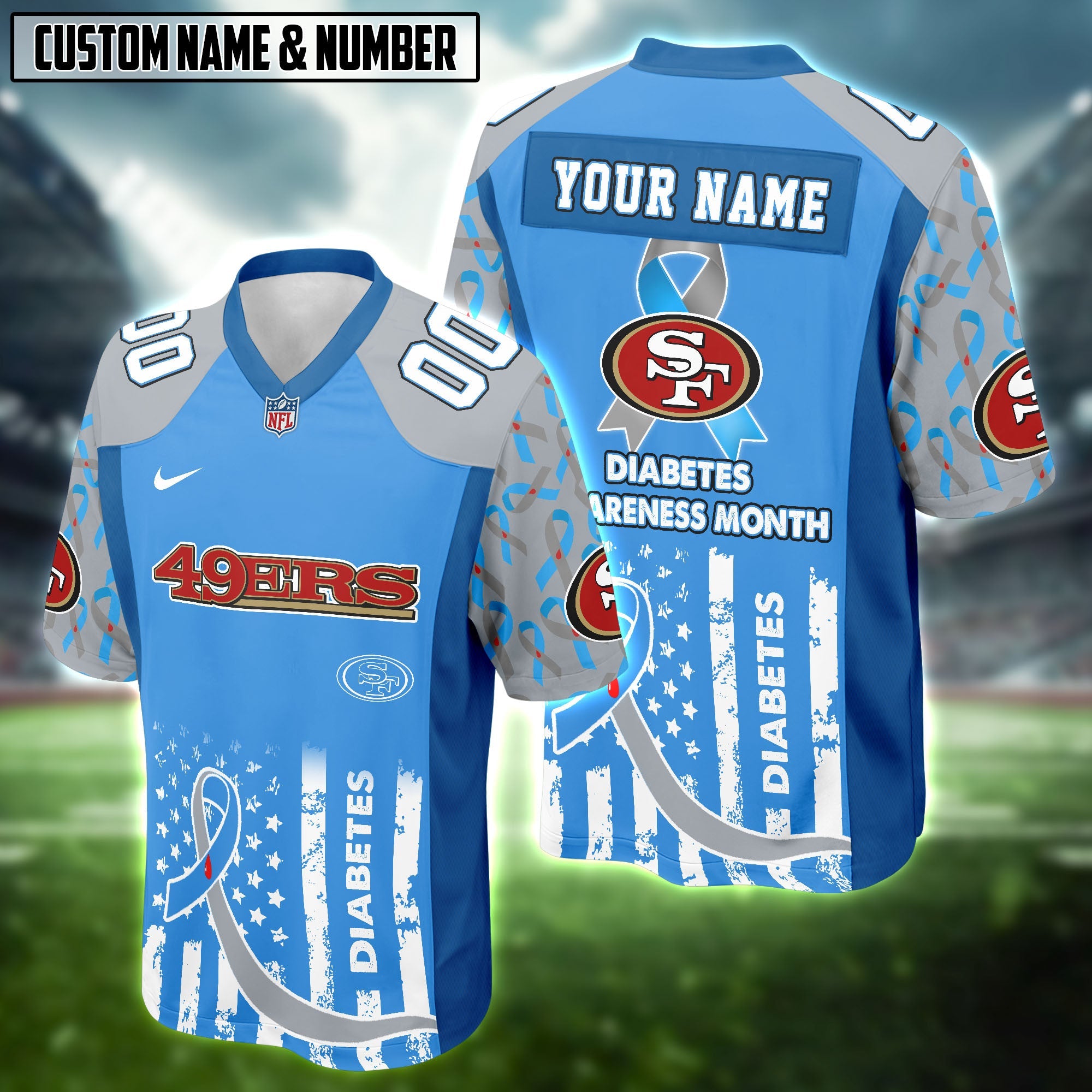 NFL Diabetes Awareness Football Jersey Editions Limited 2025
