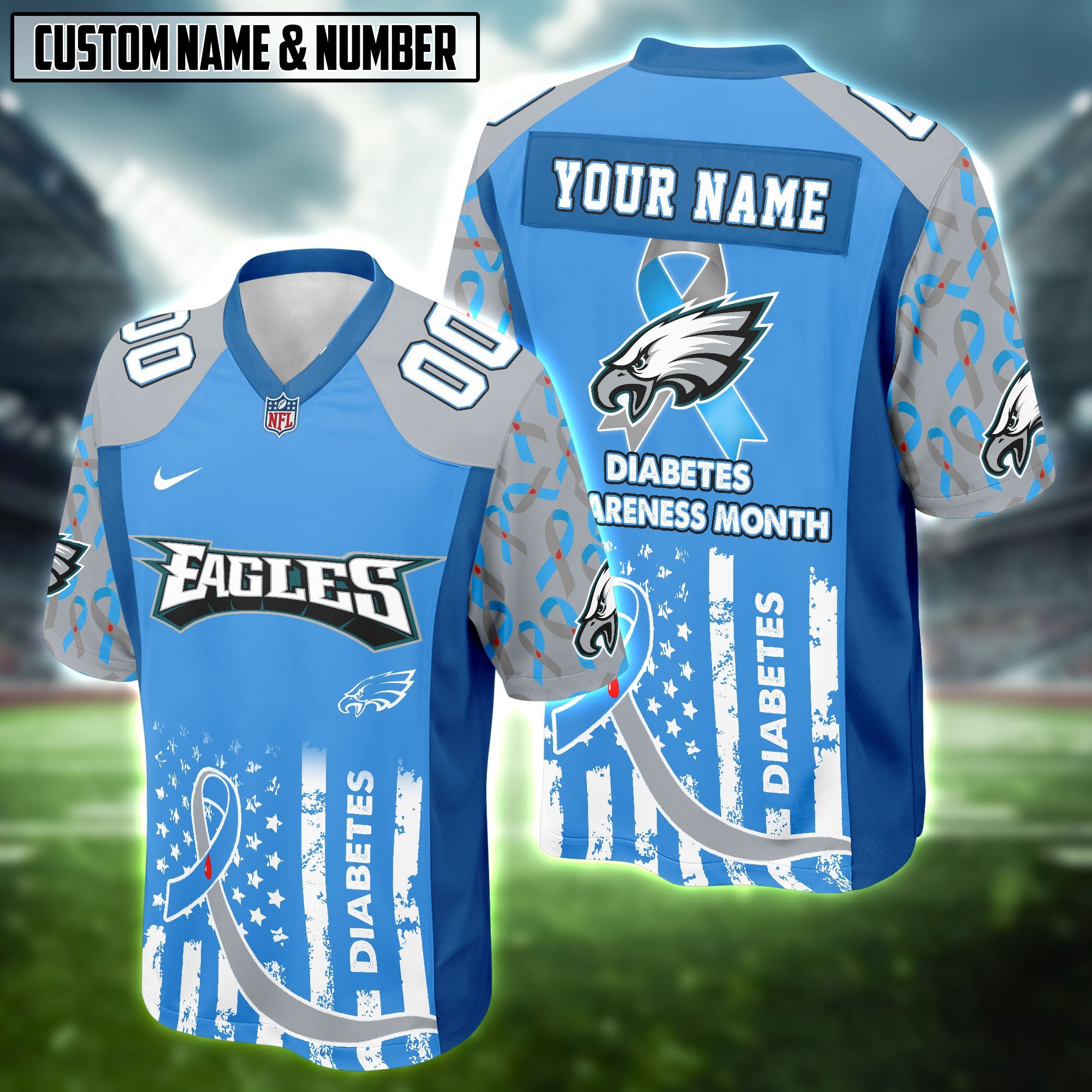 NFL Diabetes Awareness Football Jersey Editions Limited 2025