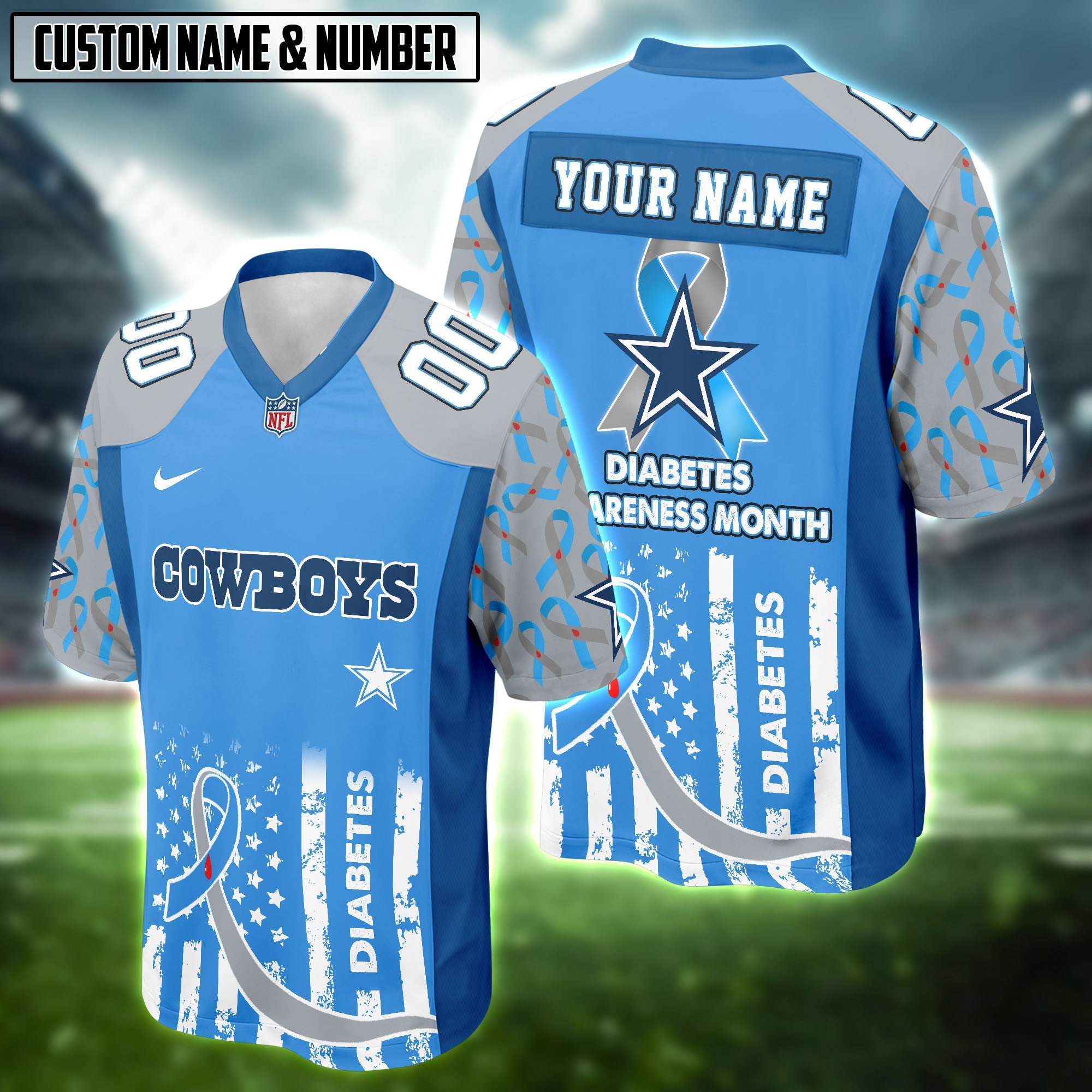 NFL Diabetes Awareness Football Jersey Editions Limited 2025