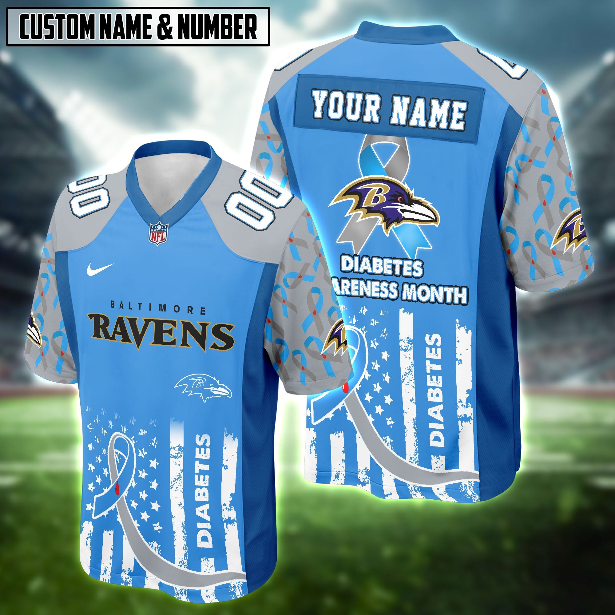 NFL Diabetes Awareness Football Jersey Editions Limited 2025