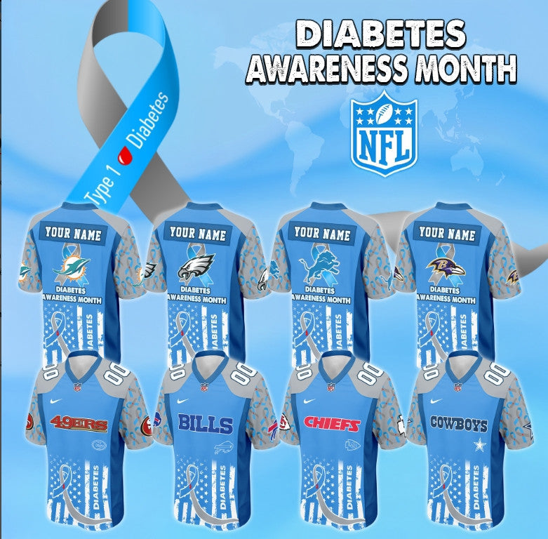 NFL Diabetes Awareness Football Jersey Editions Limited 2025