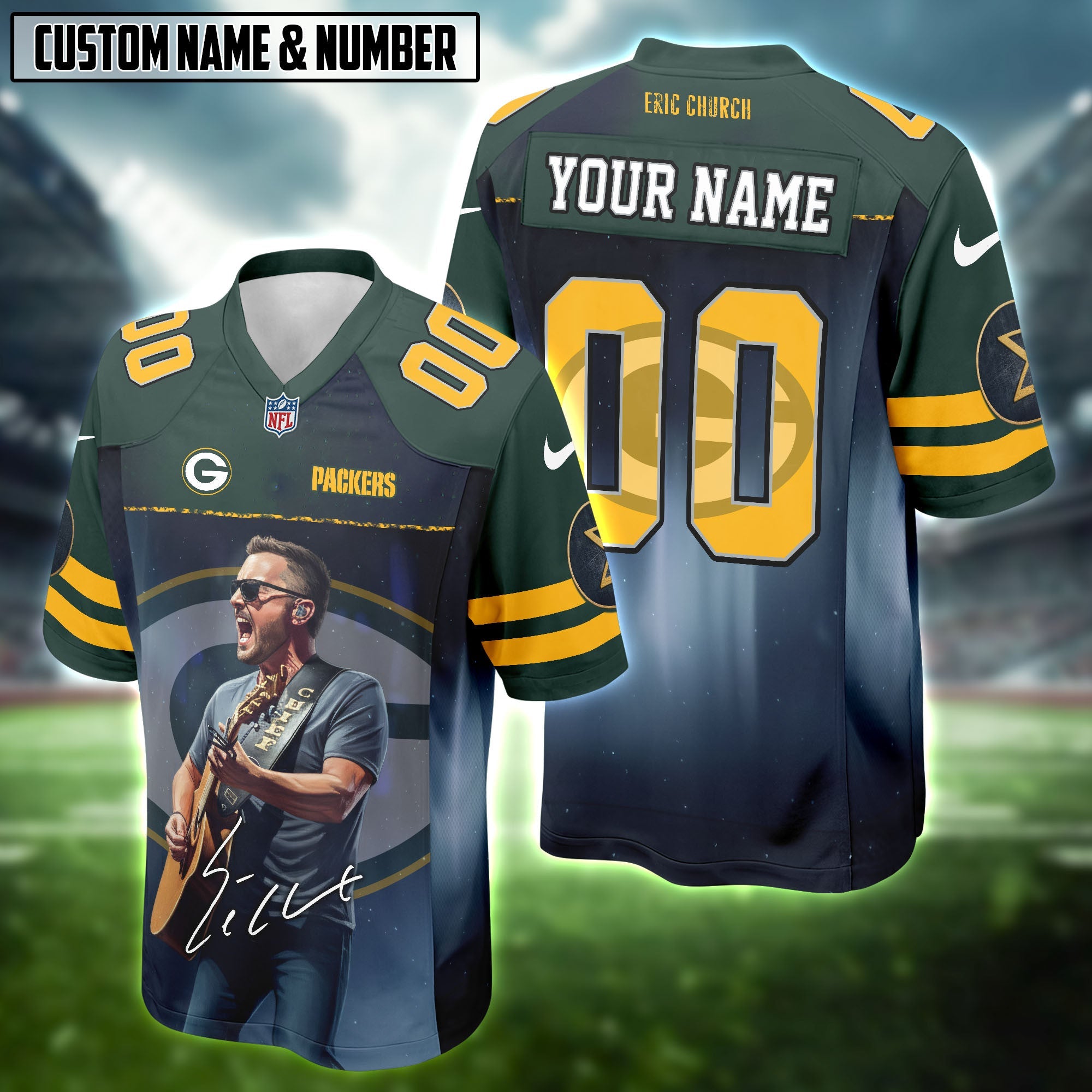 NFL X Eric Church Free The Machine Tour 2025 Football Jersey Editions Limited