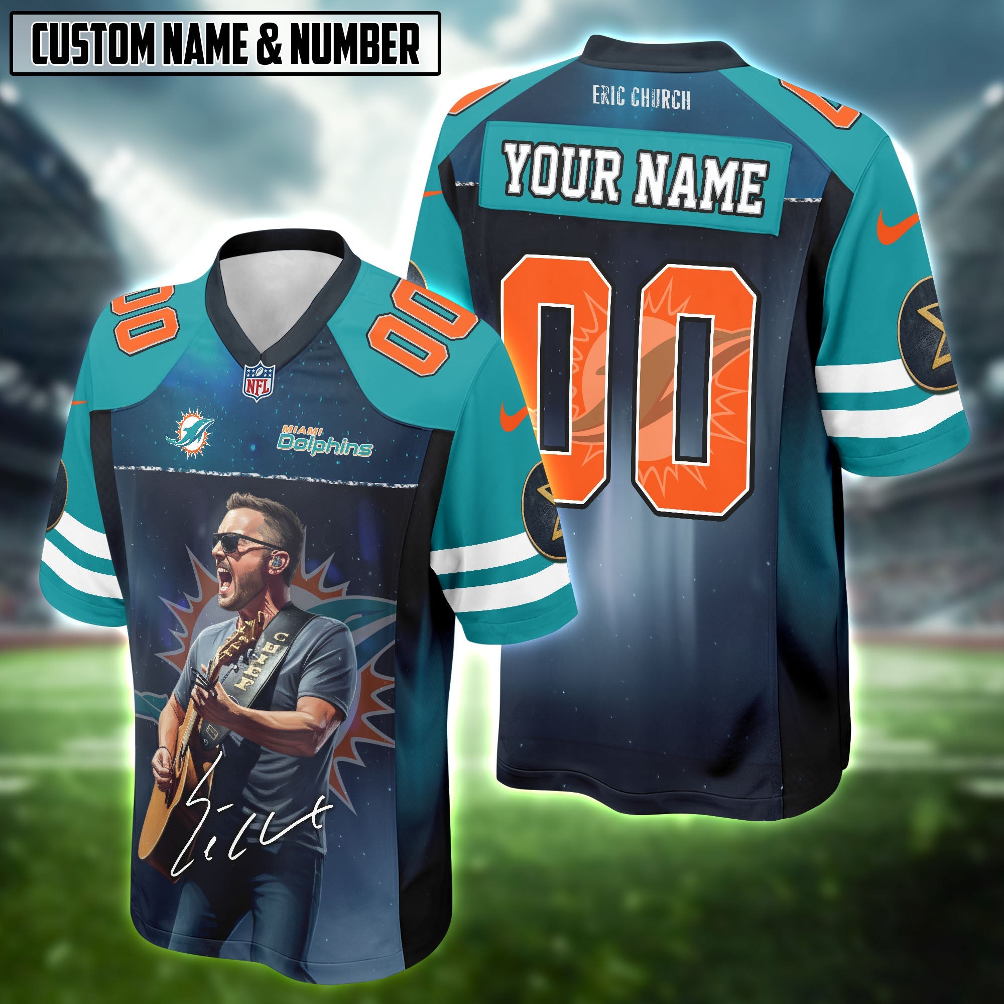 NFL X Eric Church Free The Machine Tour 2025 Football Jersey Editions Limited
