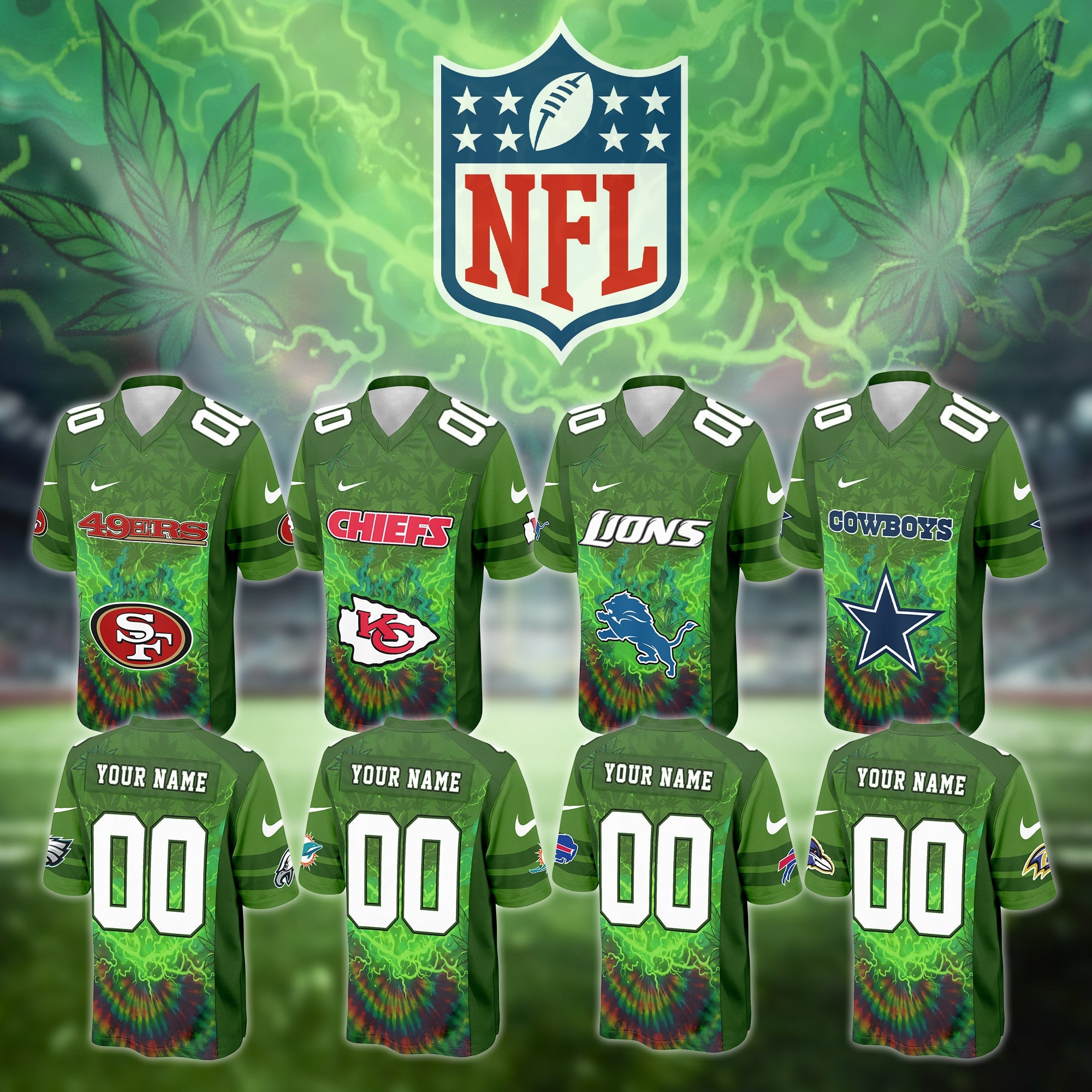 NFL X Canabis Weeb High Football Jersey Editions Limited