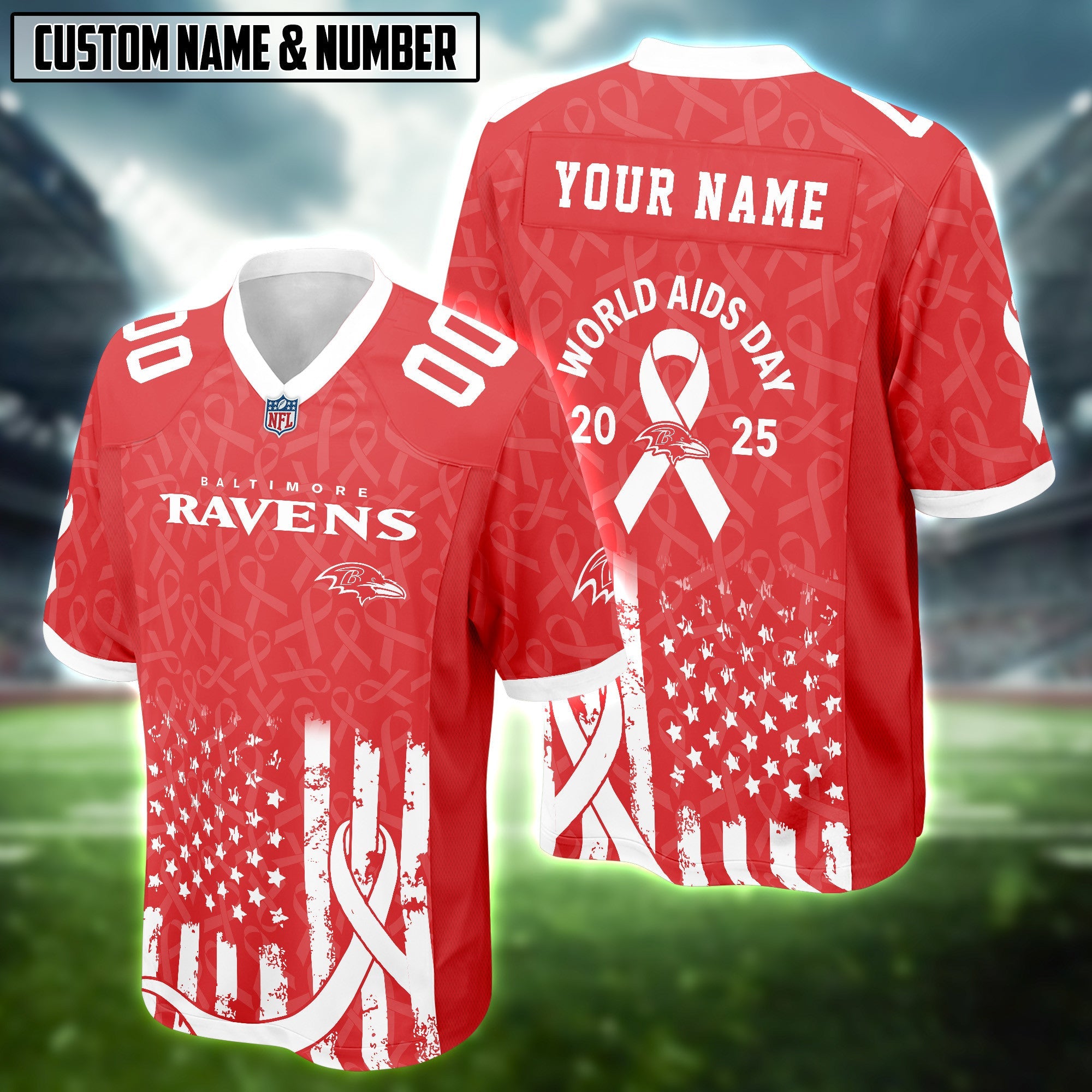 NFL X World AIDS Day 2025 Football Jersey Editions Limited