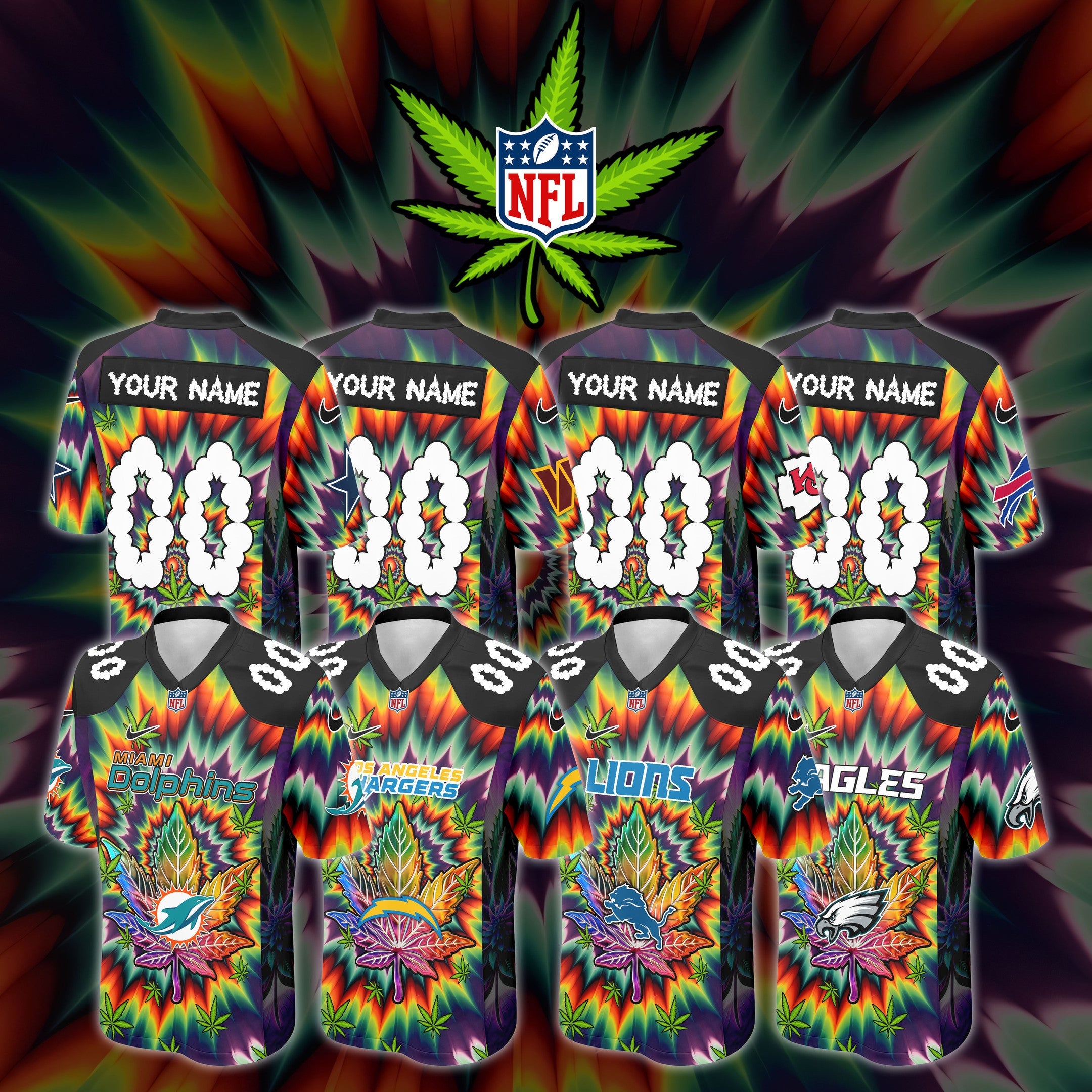 NFL X Canabis Weeb High Lovers Football Jersey Editions Limited