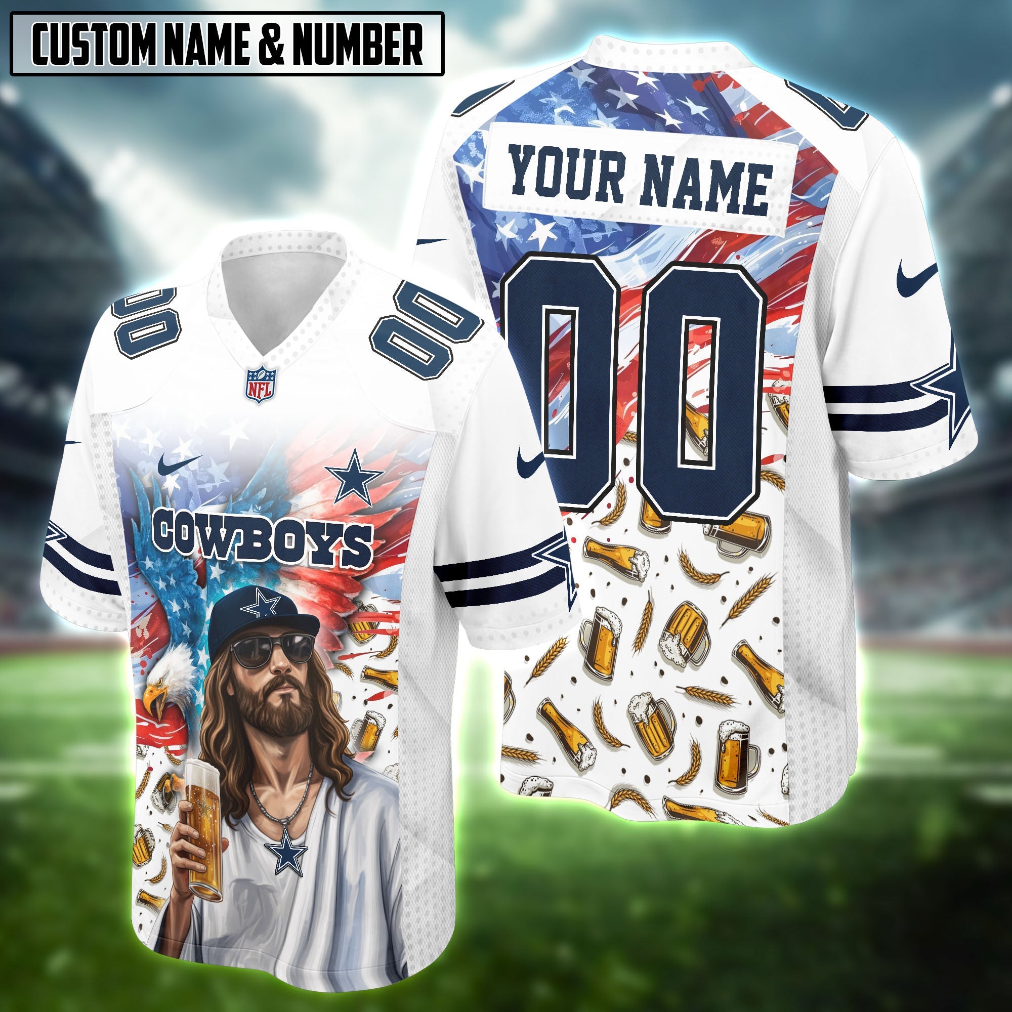 NFL Eagle Flag God Beer Lovers Football Jersey Editions Limited