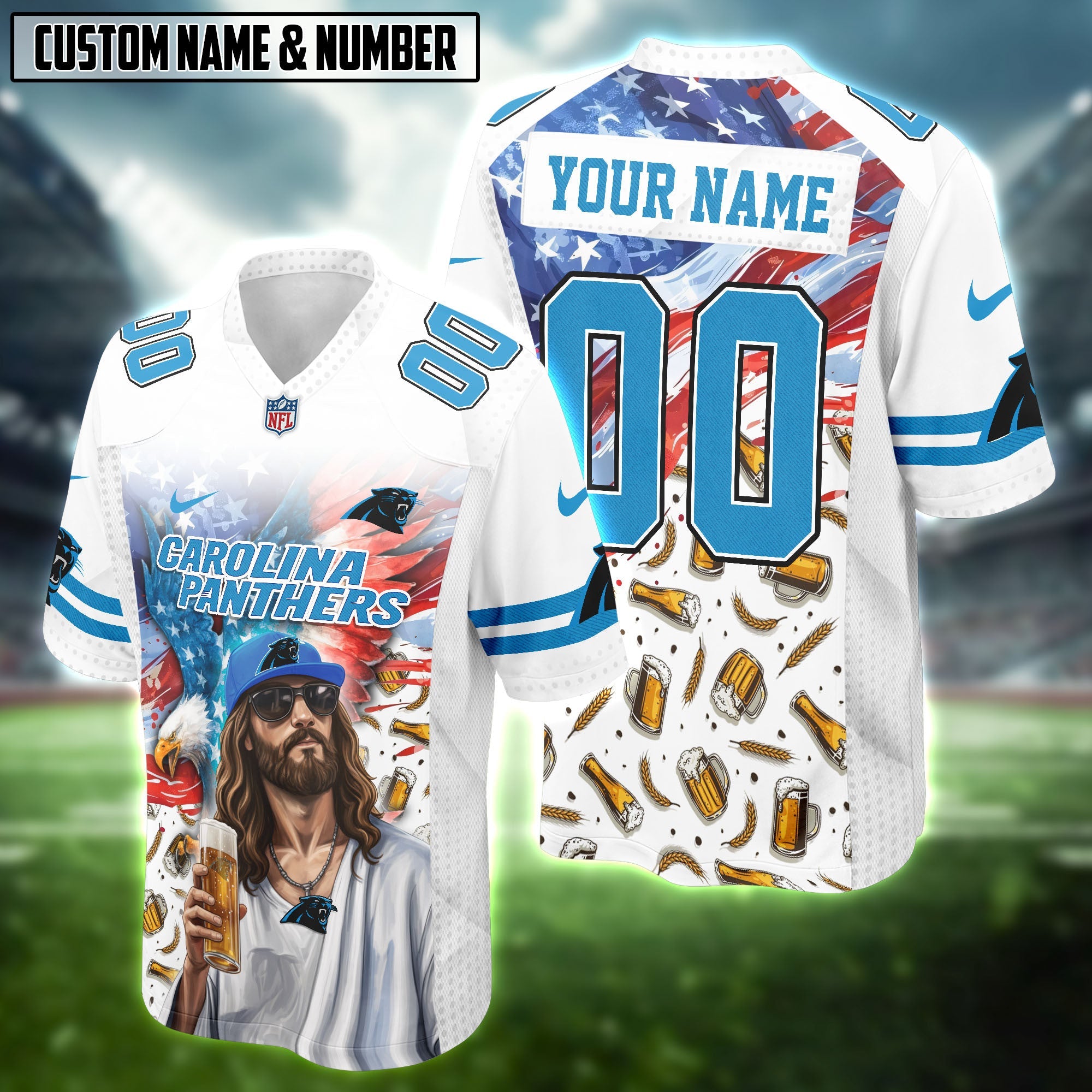 NFL Eagle Flag God Beer Lovers Football Jersey Editions Limited