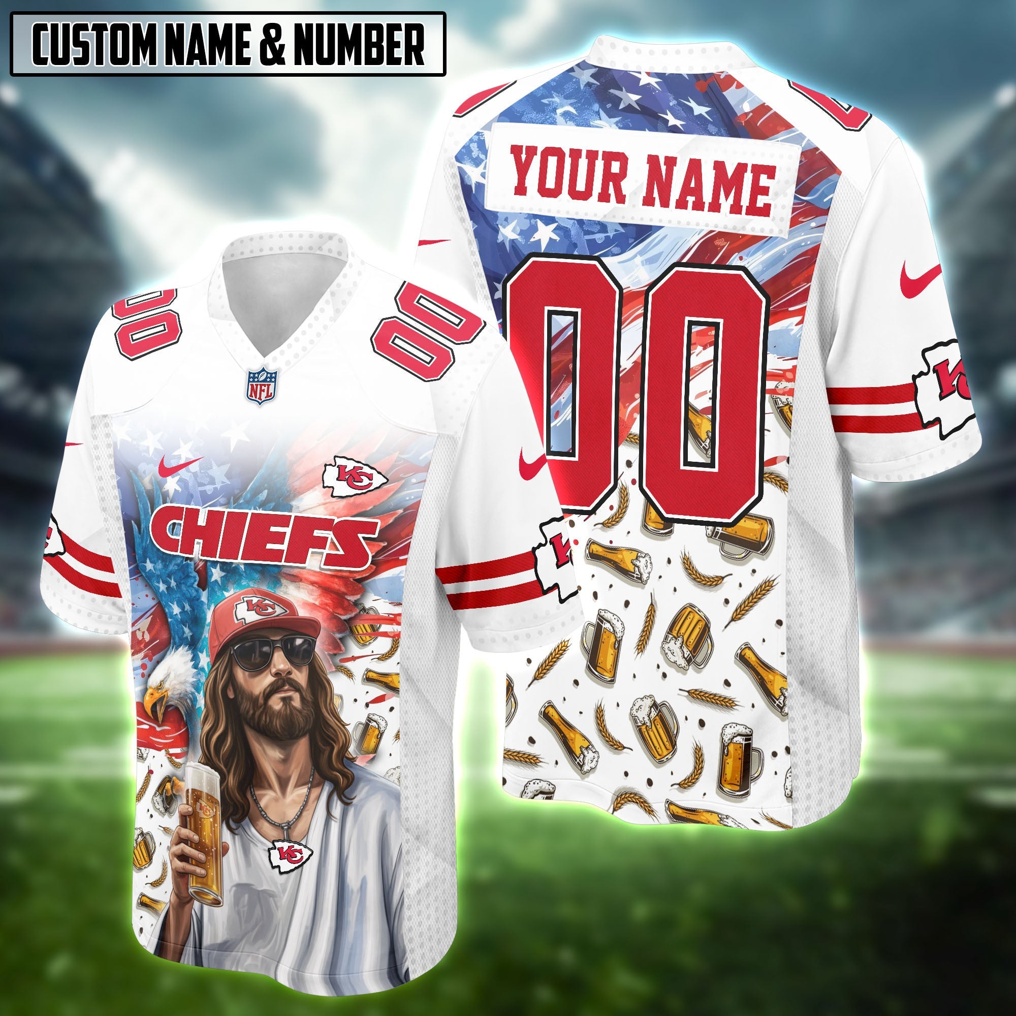 NFL Eagle Flag God Beer Lovers Football Jersey Editions Limited