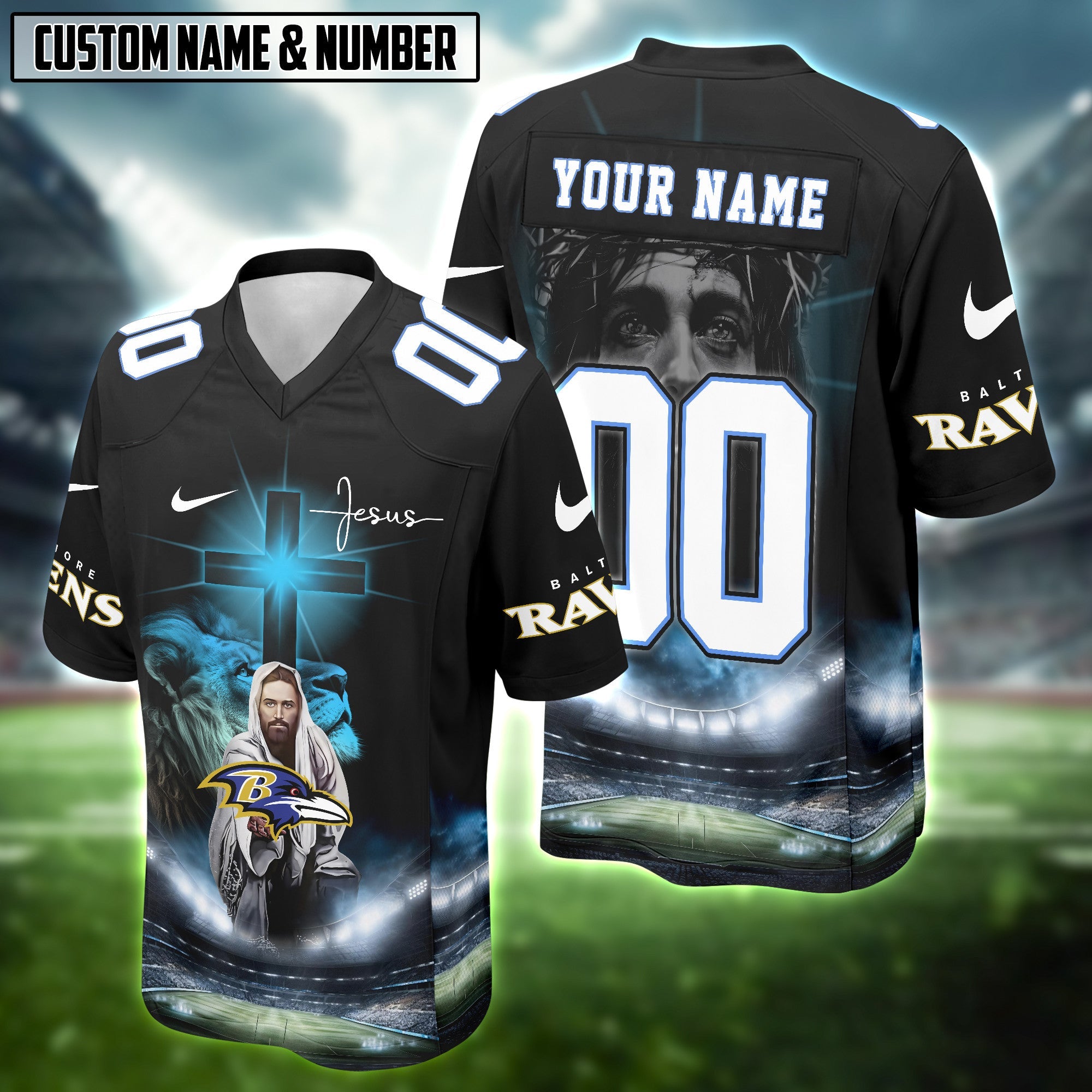 NFL God Lion Cross Lovers Football Jersey Editions Limited