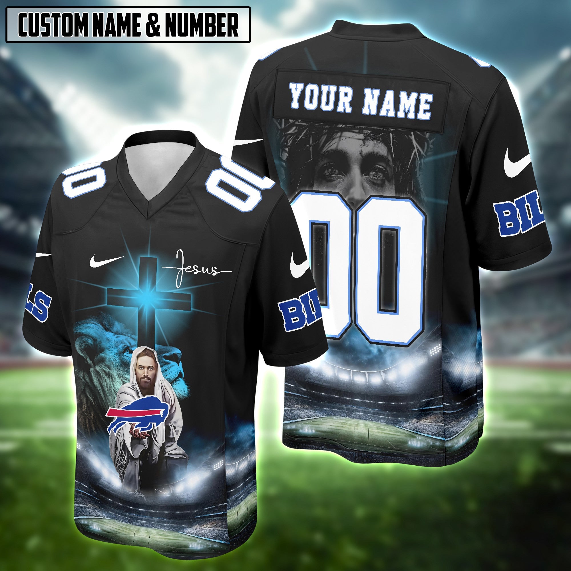 NFL God Lion Cross Lovers Football Jersey Editions Limited
