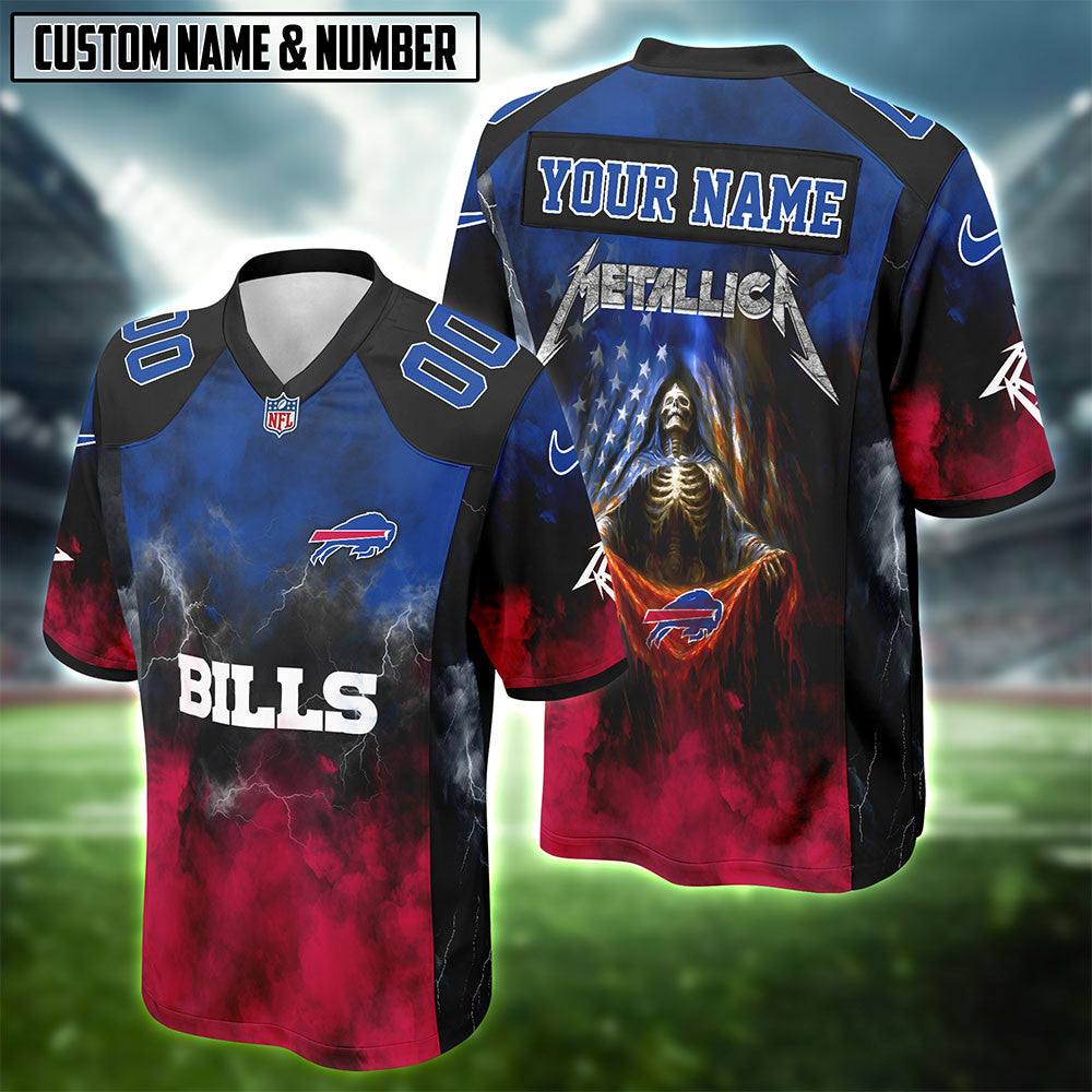 NFL with Metallica Skull Football Jersey Editions Limited