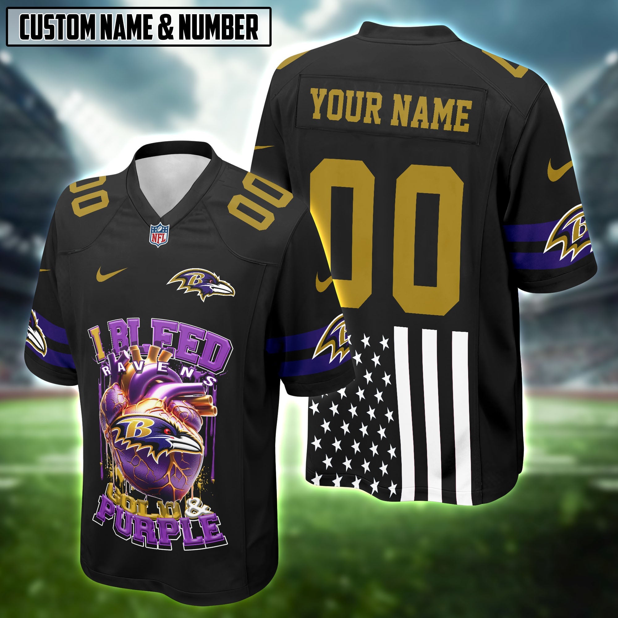 NFL Heart Bleed Light Football Jersey Editions Limited