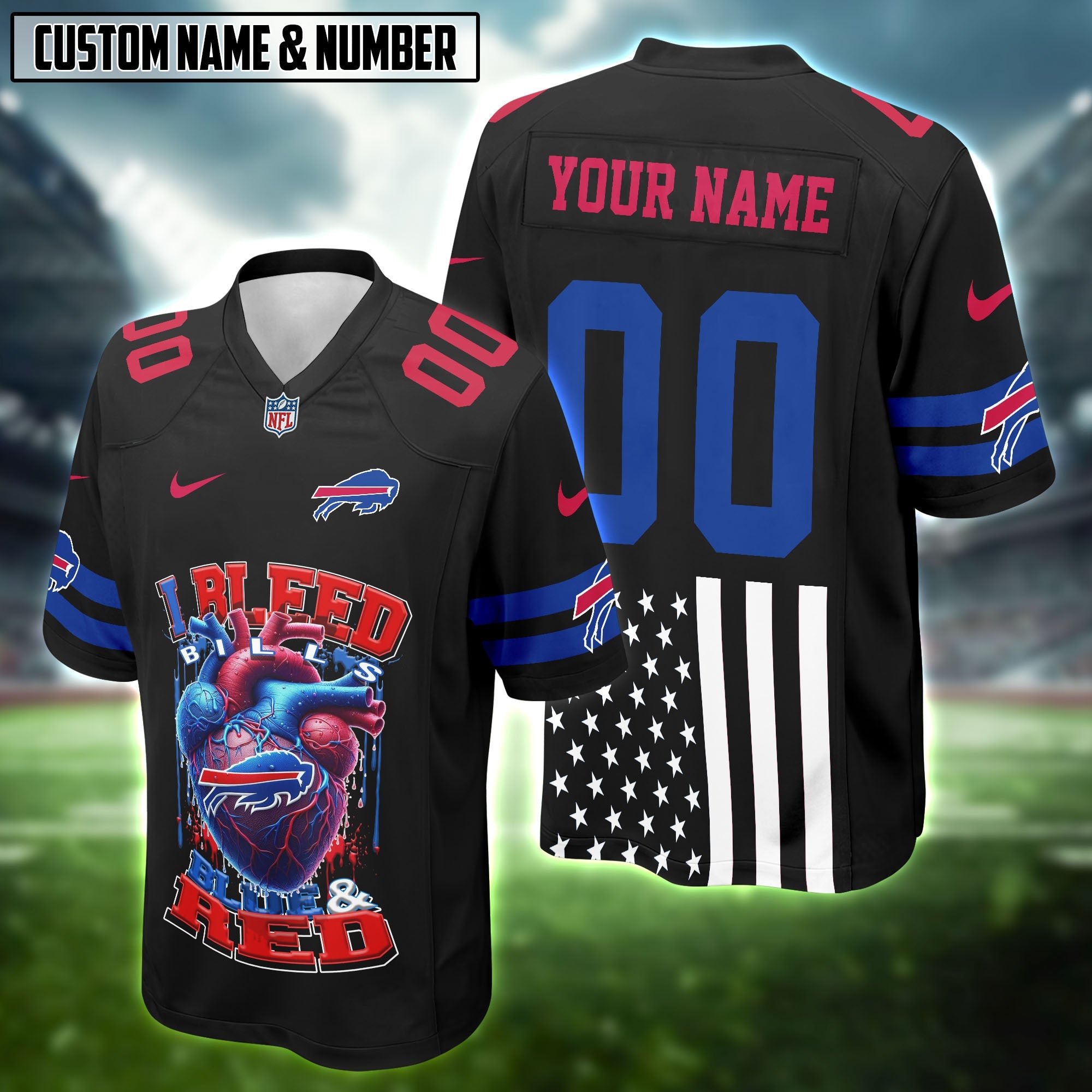 NFL Heart Bleed Light Football Jersey Editions Limited