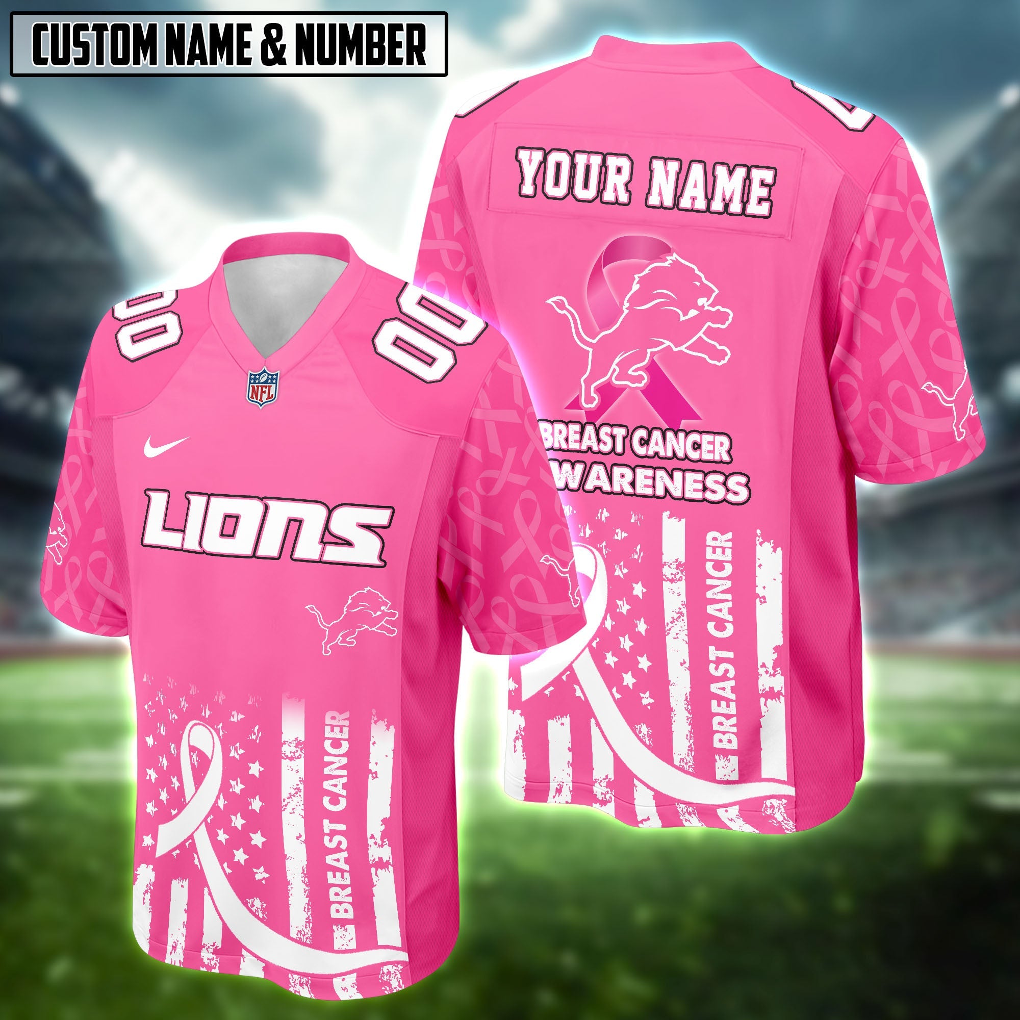 NFL Support Breast Cancer Awareness Football Jersey Editions Limited