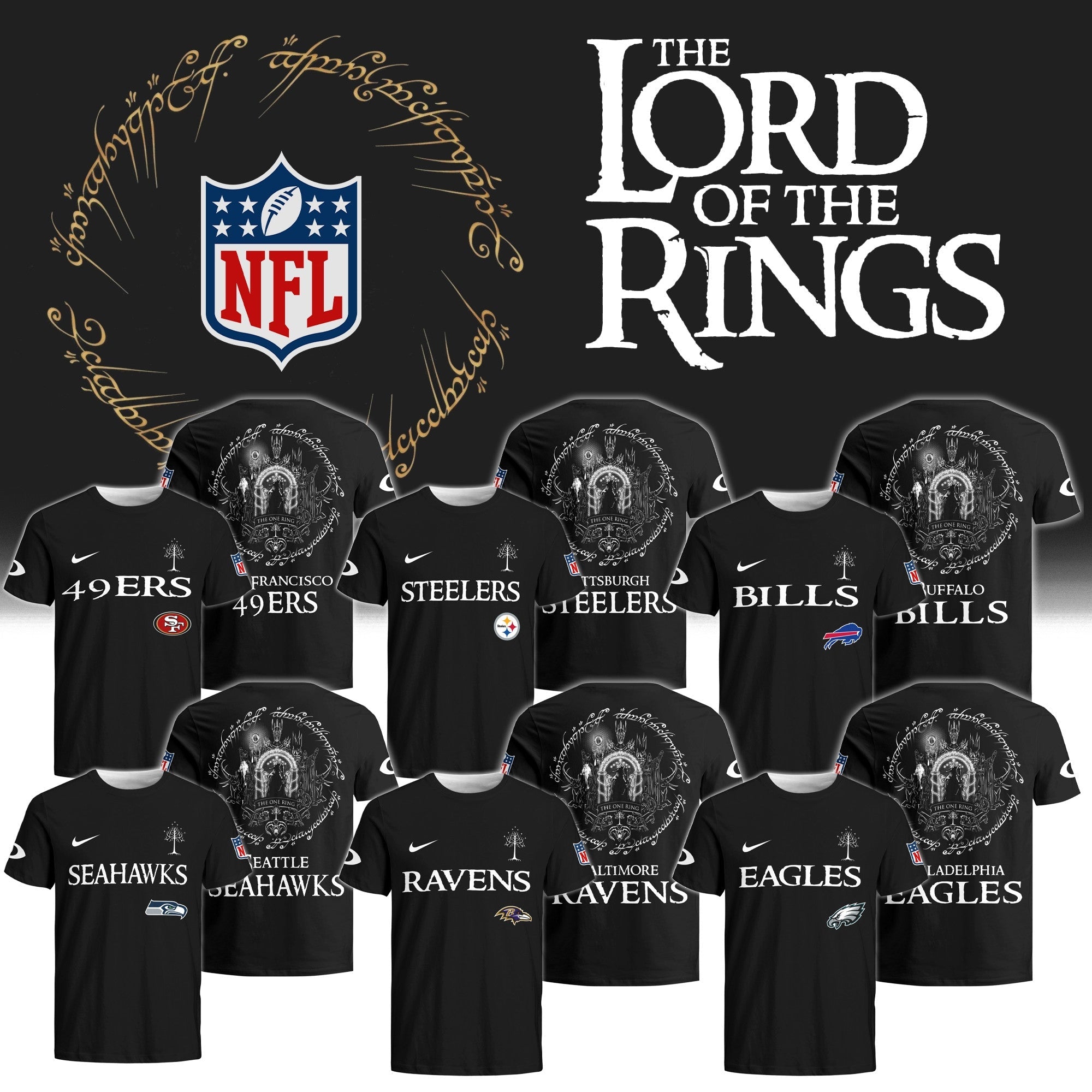 NFL x The Lord of the Rings 3D Shirt Editions Limited